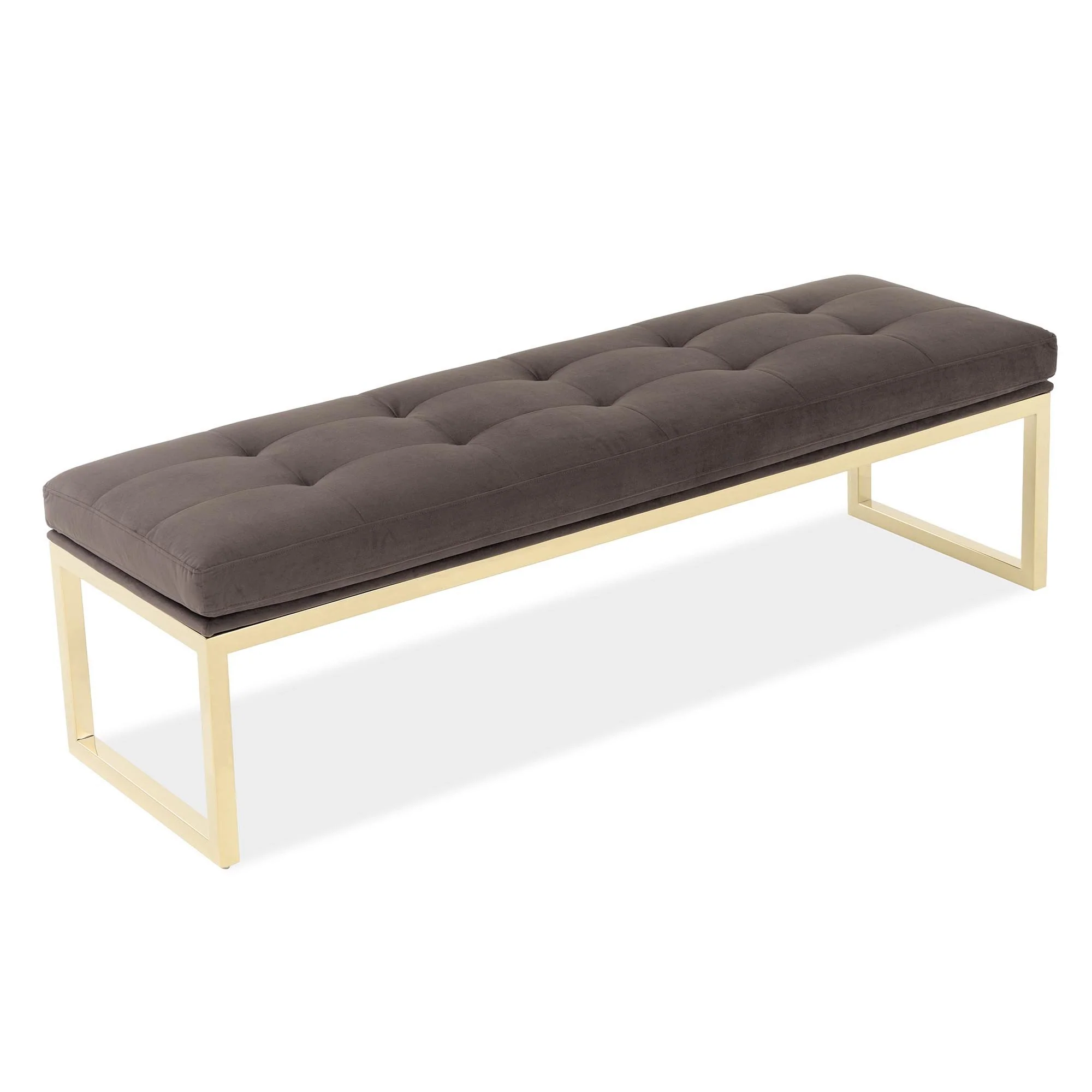 Dahlia Velvet Accent Bench - Chocolate/Gold - Image 2
