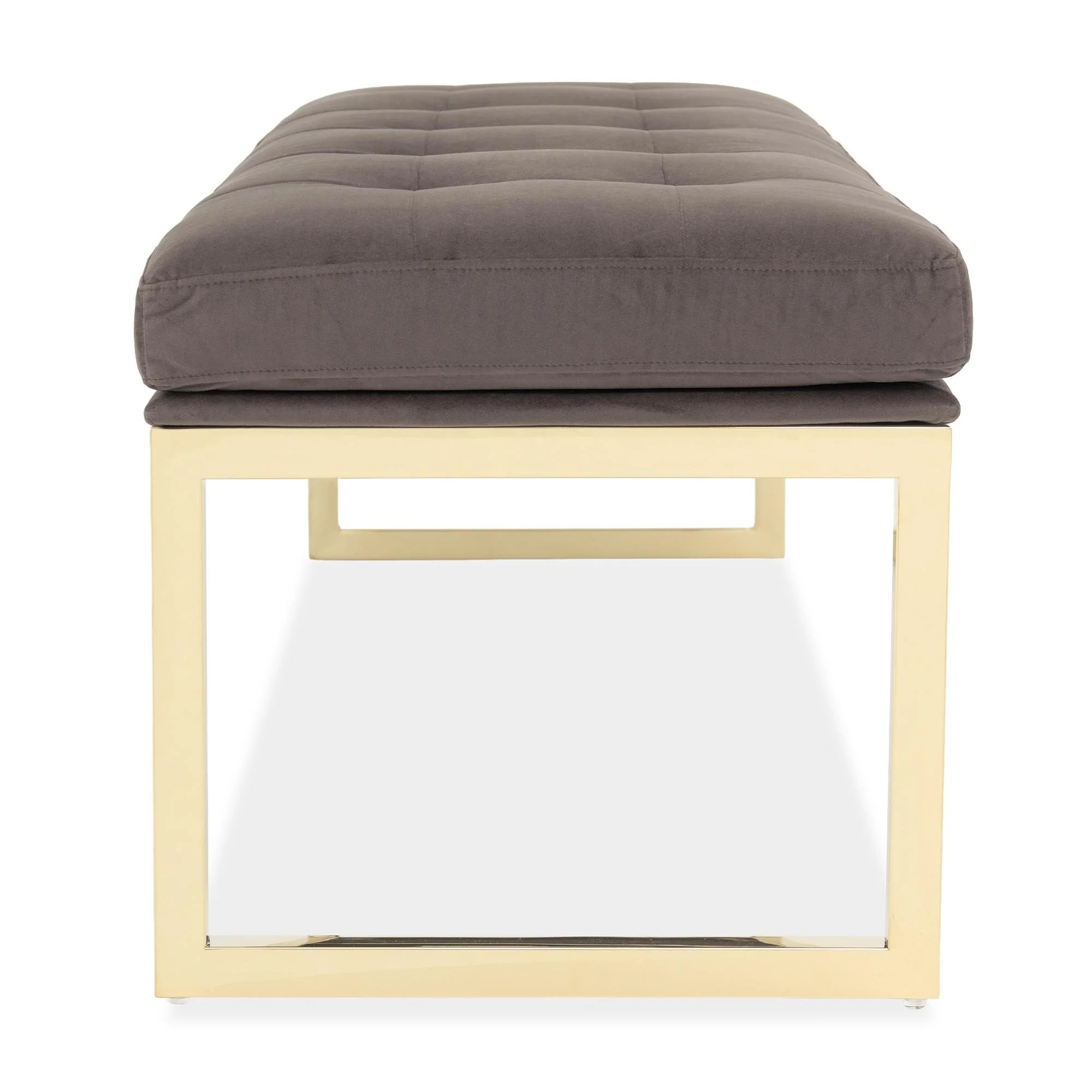 Dahlia Velvet Accent Bench - Chocolate/Gold - Image 3