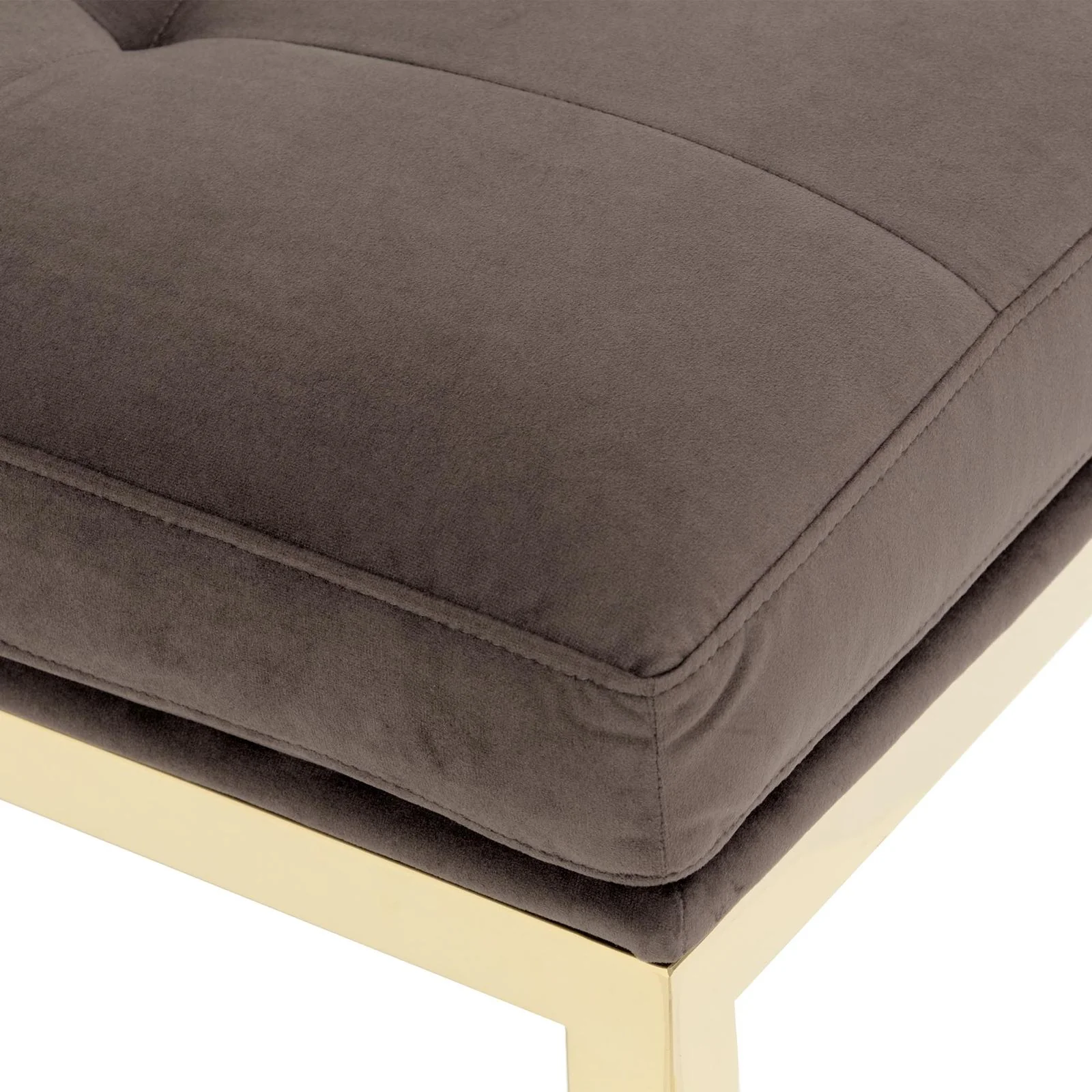 Dahlia Velvet Accent Bench - Chocolate/Gold - Image 5