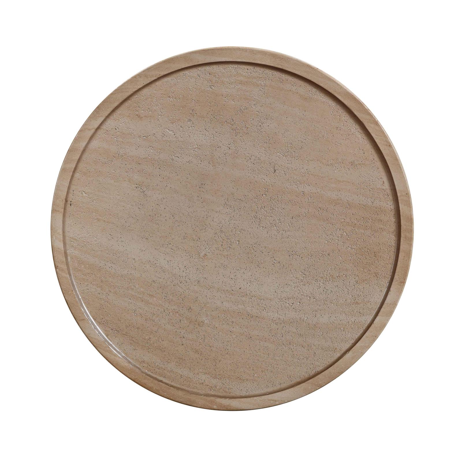 Darcy Faux Travertine Concrete Side Table - Image 5