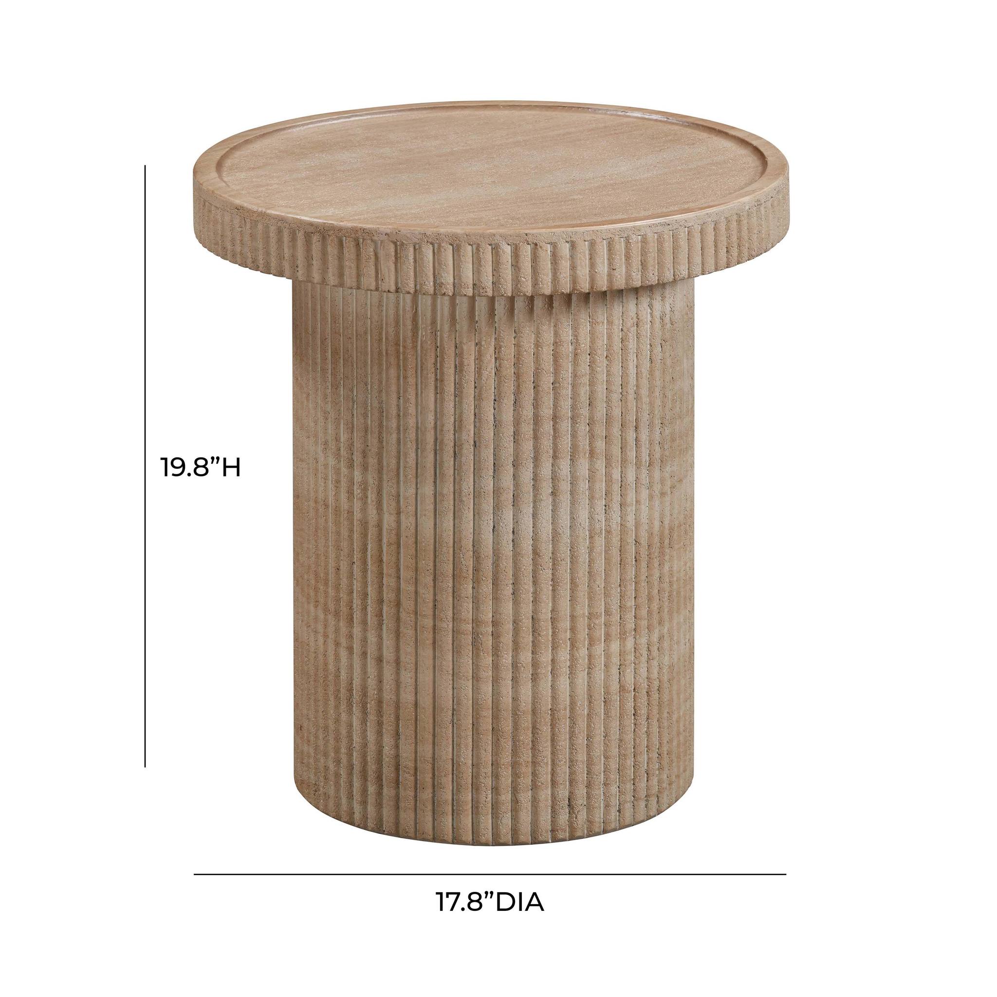 Darcy Faux Travertine Concrete Side Table - Image 6