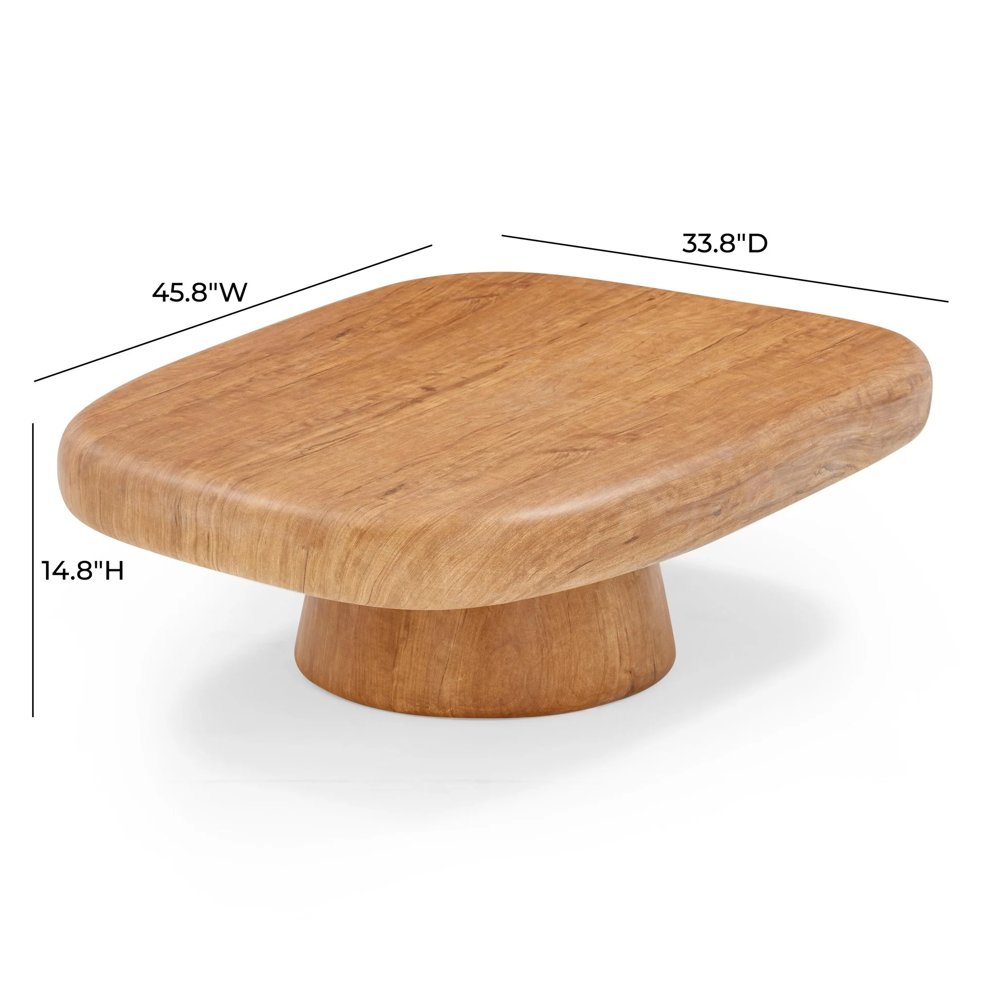 Darial Wood Grain Pattern Indoor/Outdoor Coffee Table - Image 8