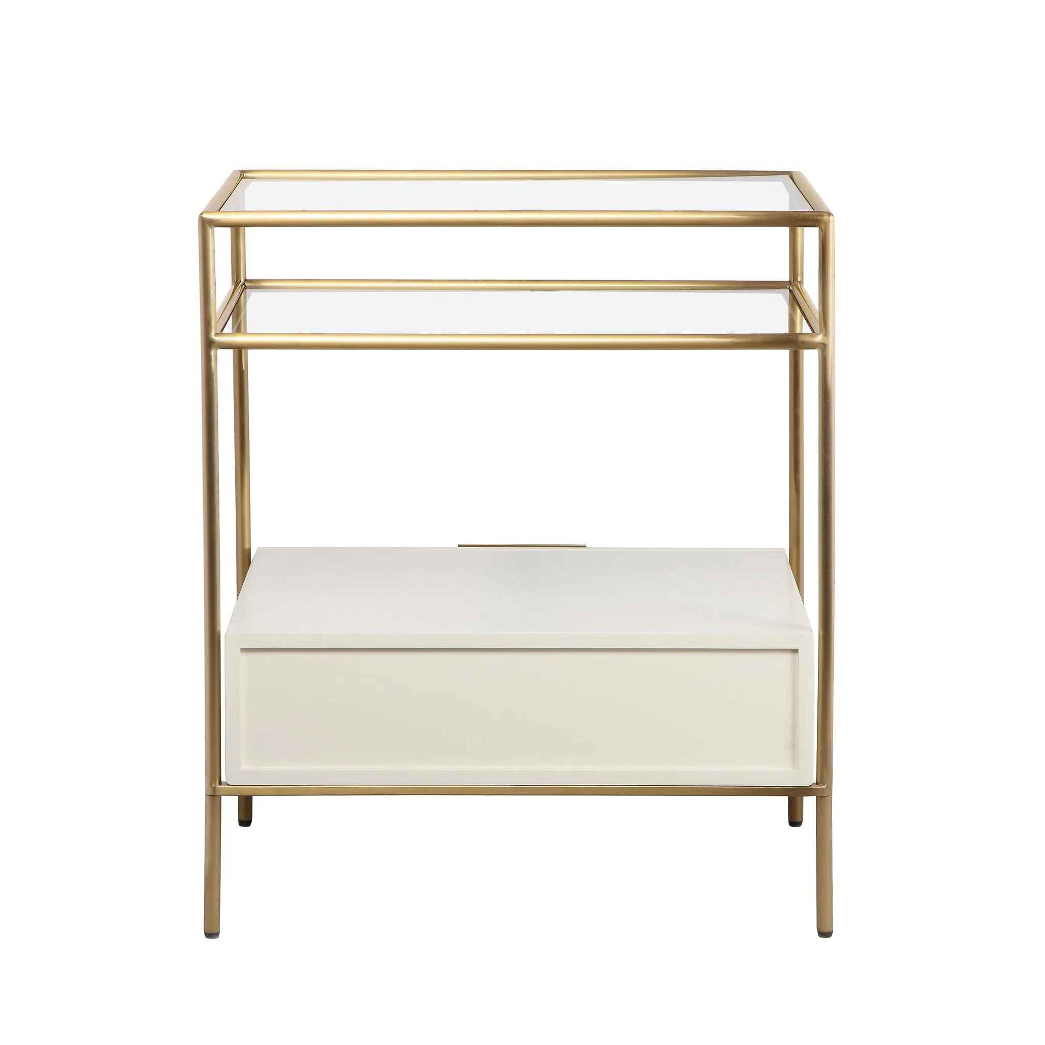 Darla Cream Glass Nightstand - Image 4