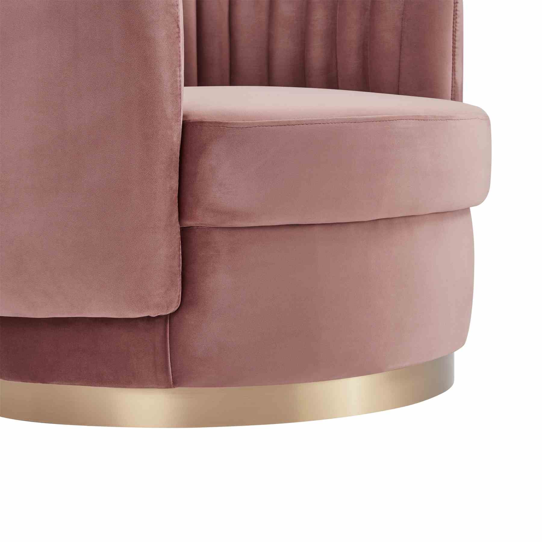 Davy Blush Velvet Swivel Accent Chair with Gold Base - Image 6