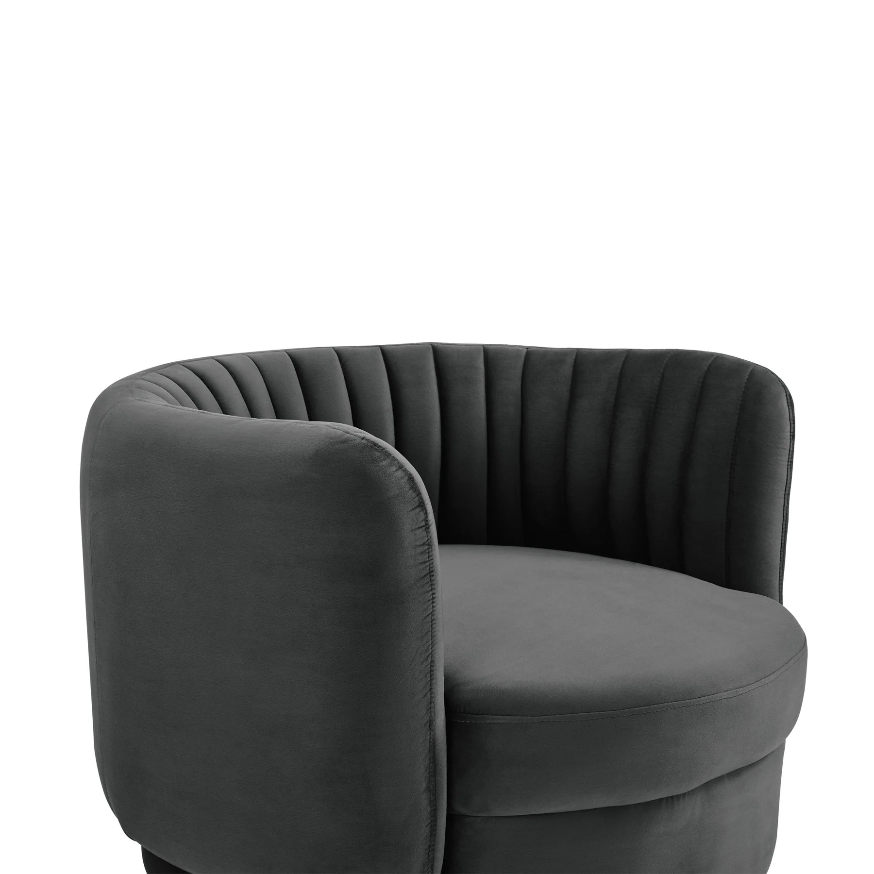 Davy Dark Gray Velvet Swivel Accent Chair - Image 4