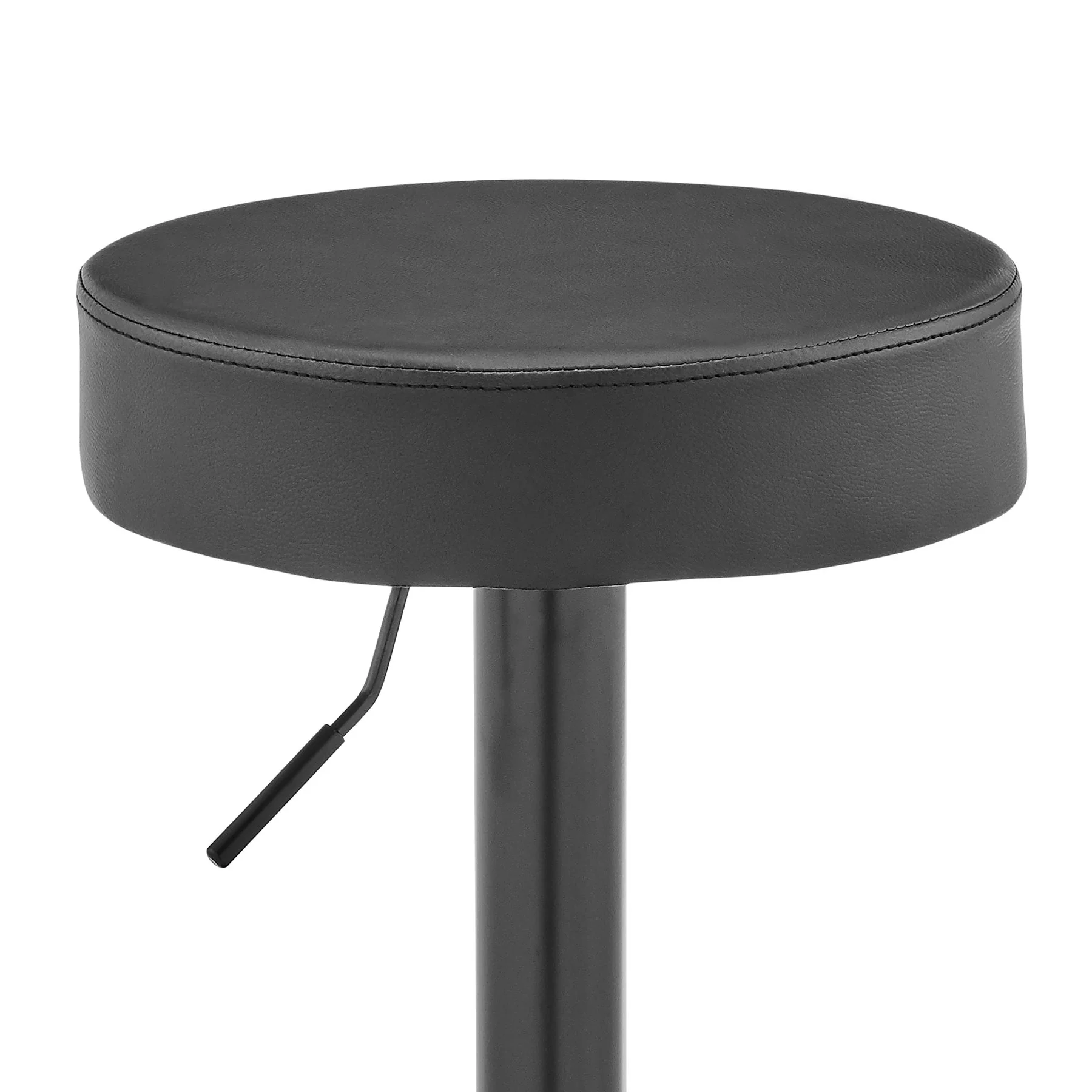 Dax Backless Dark Gray Faux Leather Adjustable Height Bar Stool - Image 6