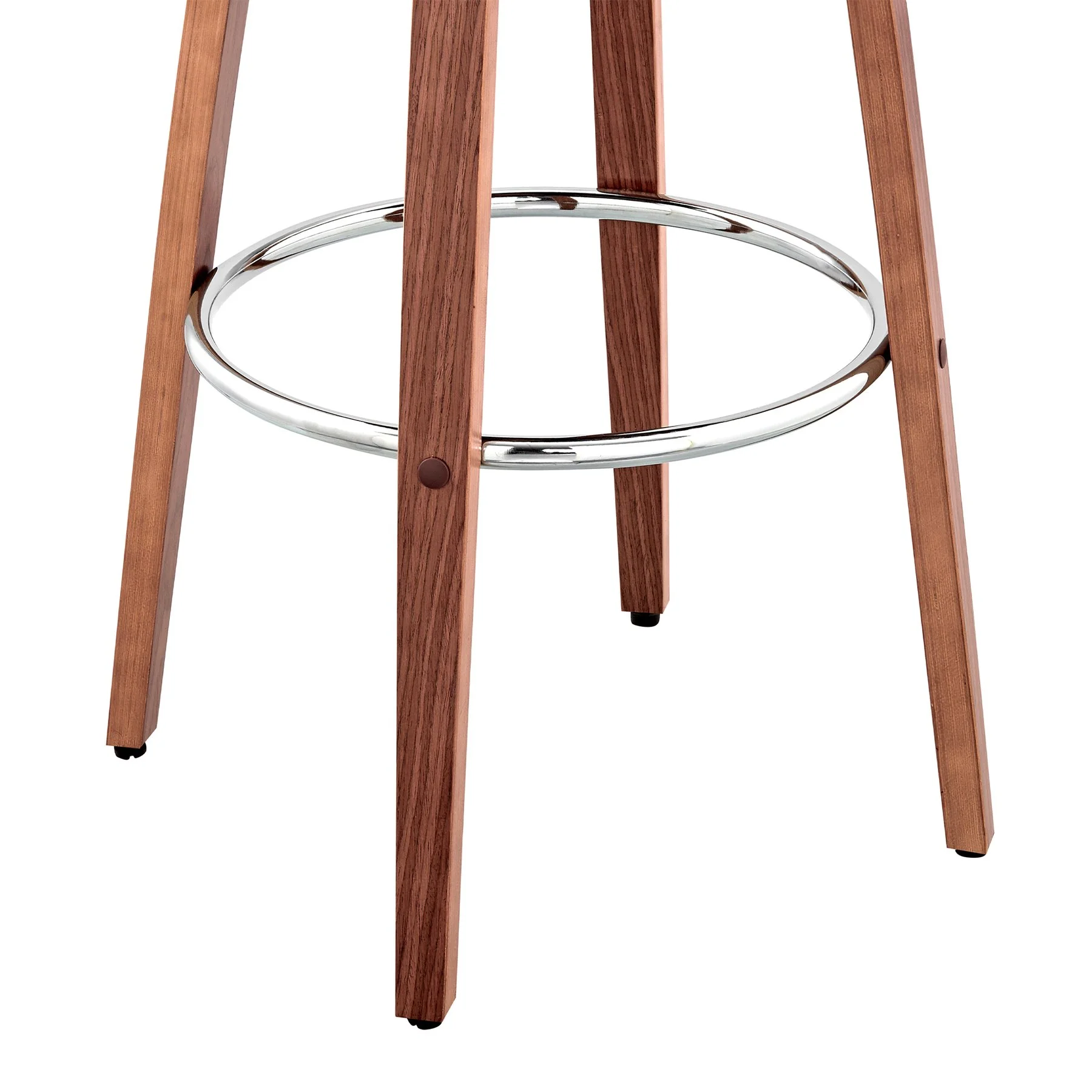 Daxton 26" Gray Faux Leather and Walnut Wood Bar Stool - Image 8
