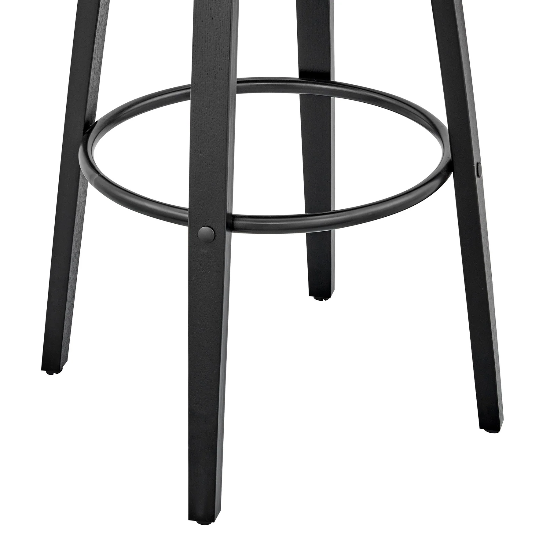 Daxton 30" Gray Faux Leather and Black Wood Bar Stool - Image 8
