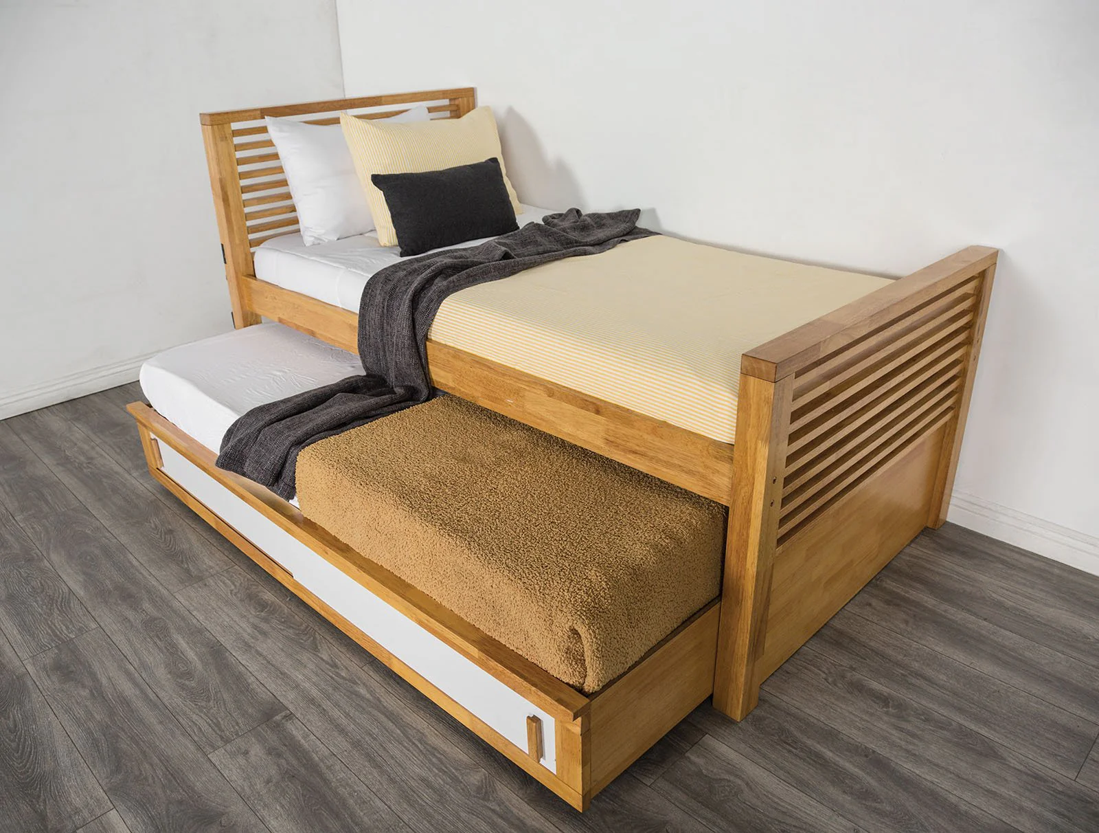 Dayville Twin Captain Bed w/ Trundle, Light Oak - Image 3
