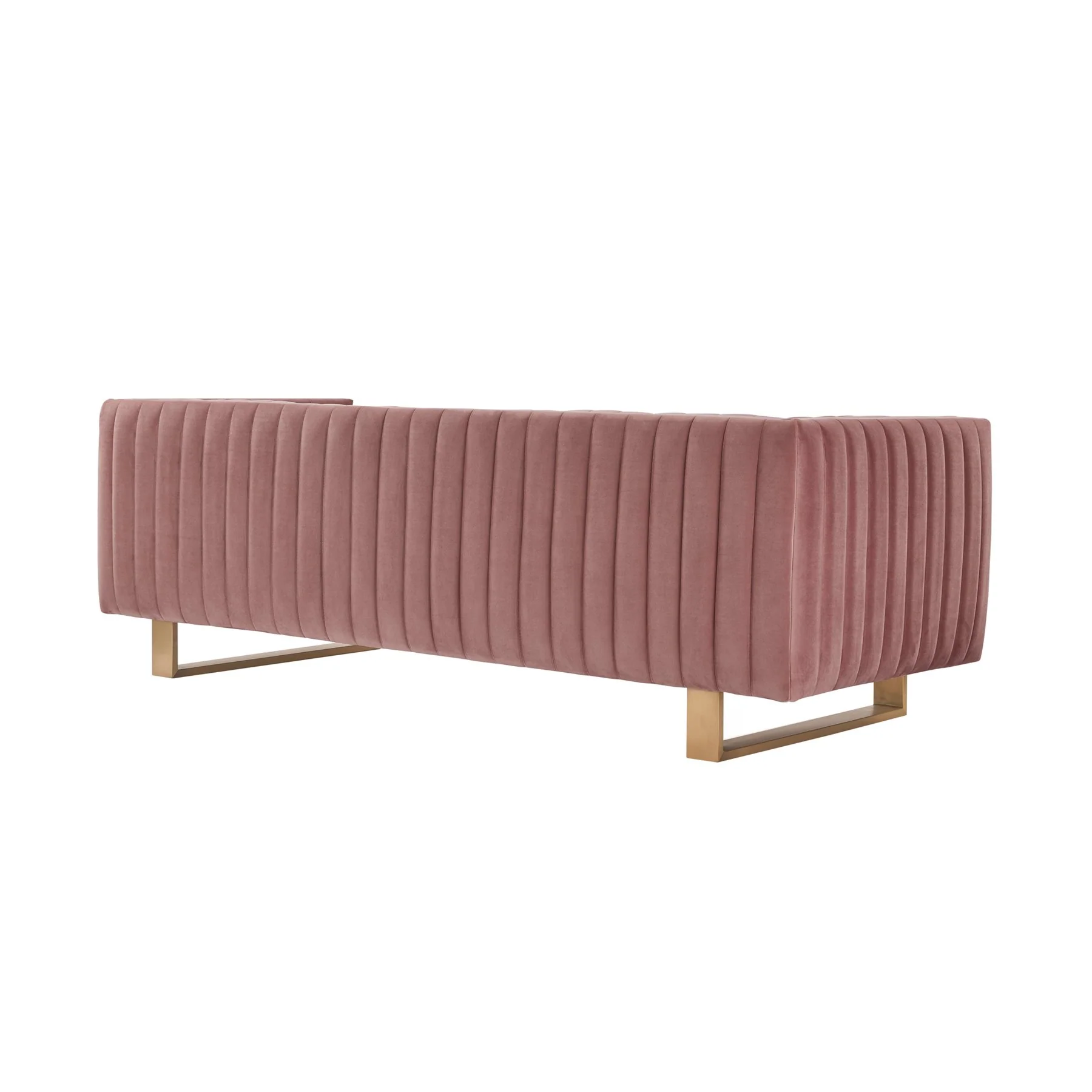 Delilah 86" Blush Velvet Square Arm Sofa - Image 3