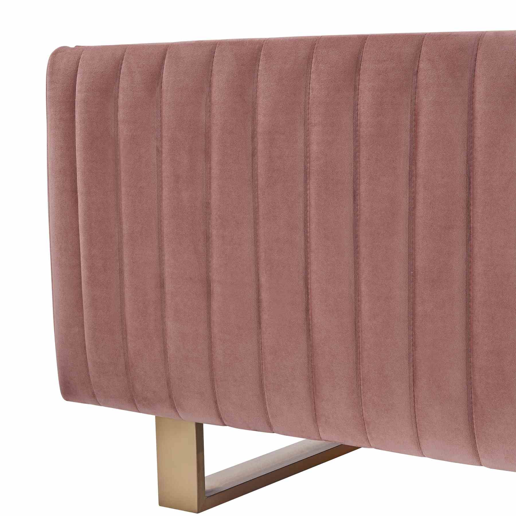 Delilah 86" Blush Velvet Square Arm Sofa - Image 5
