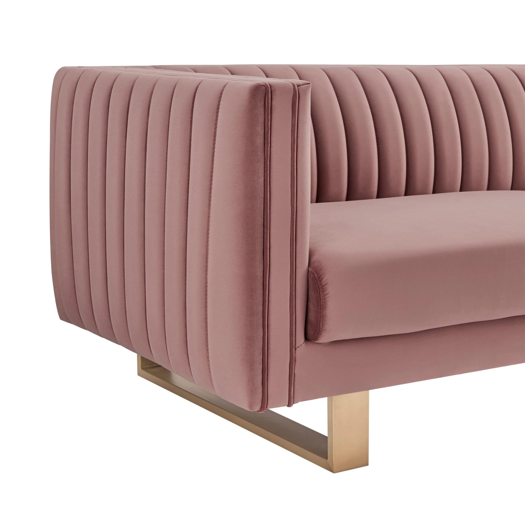 Delilah 86" Blush Velvet Square Arm Sofa - Image 6