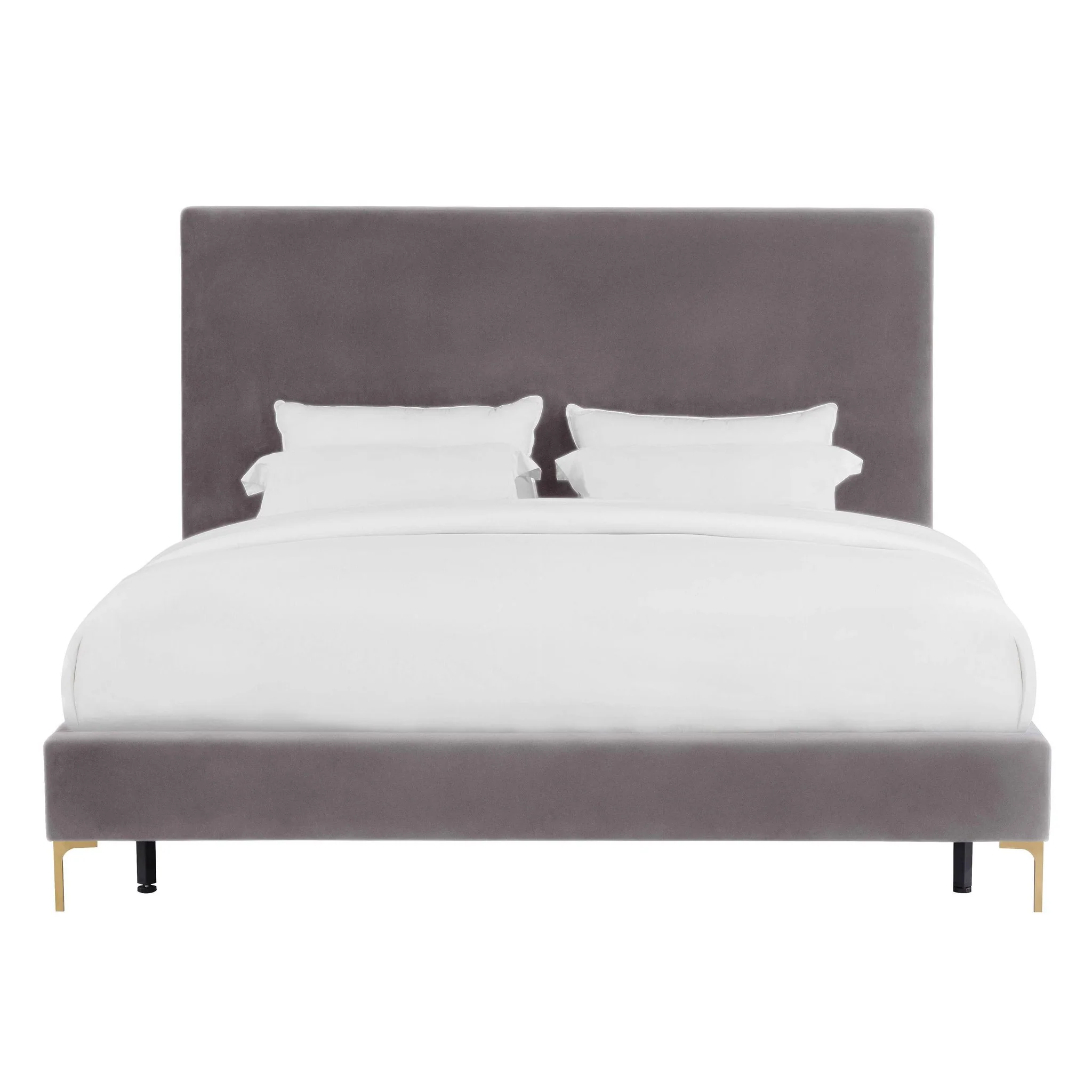 Delilah Grey Velvet Bed in Twin - Image 3