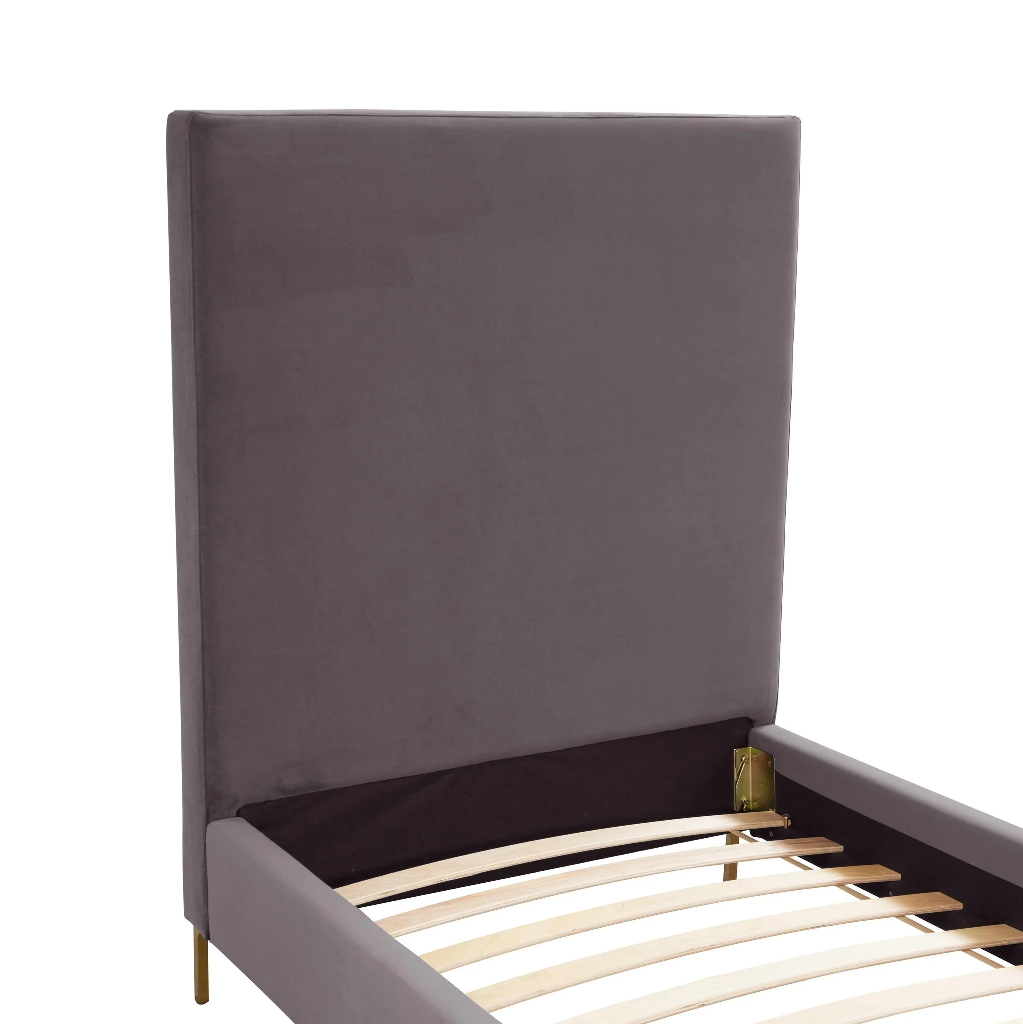 Delilah Grey Velvet Bed in Twin - Image 5