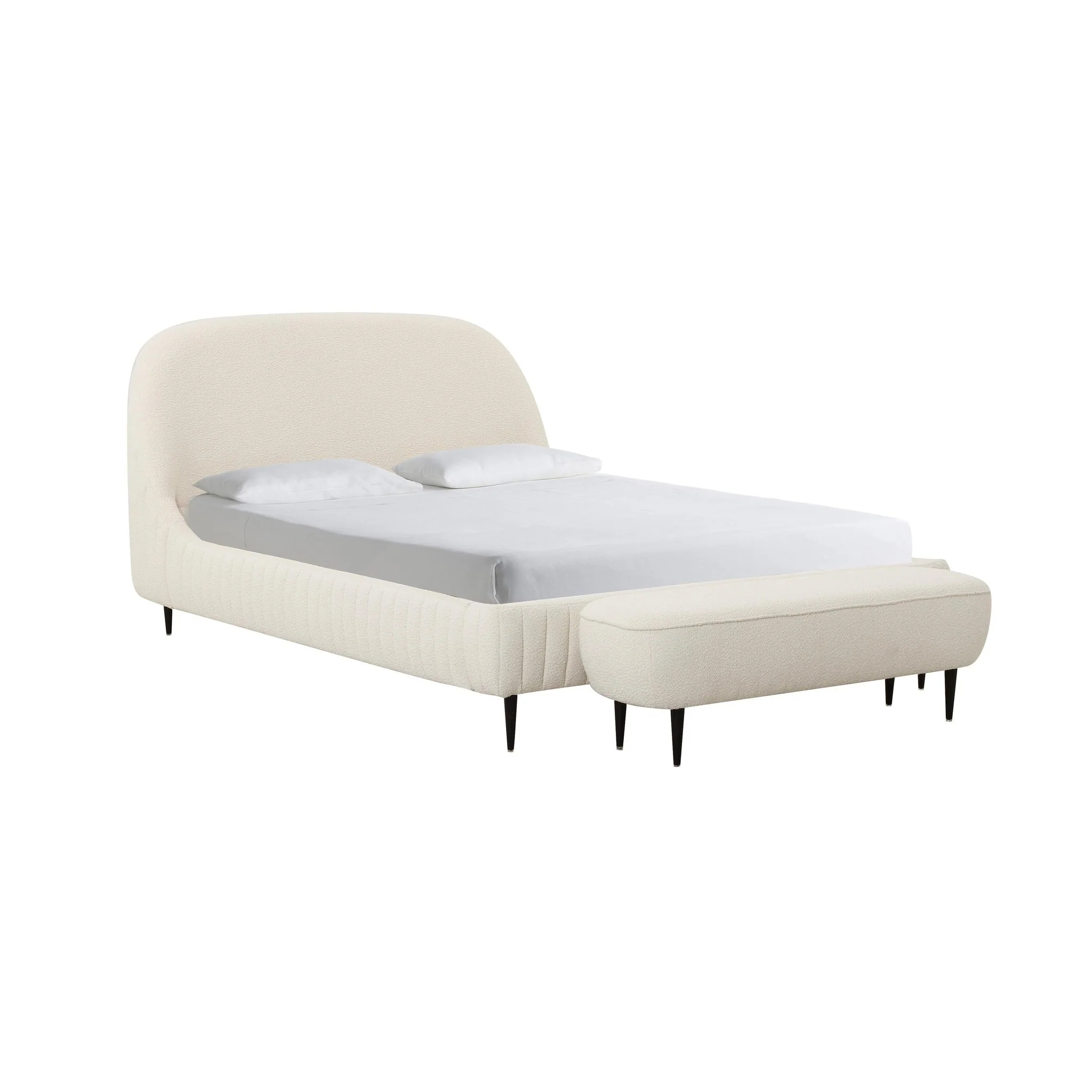Denise Cream Boucle Bed in King - Image 4