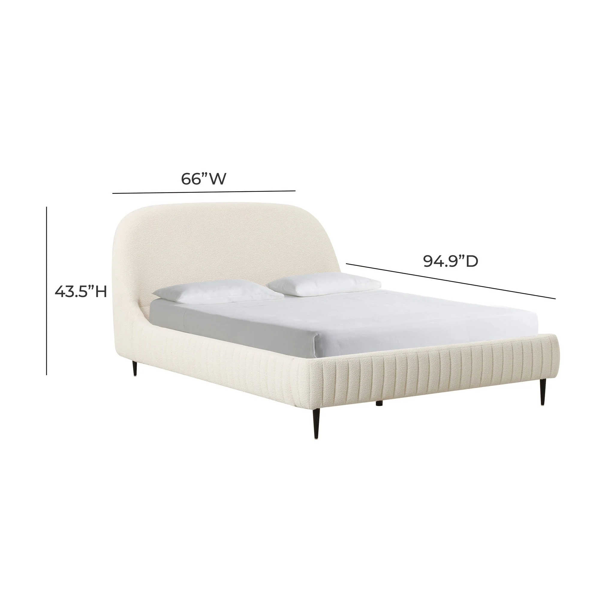 Denise Cream Boucle Bed in Queen - Image 6
