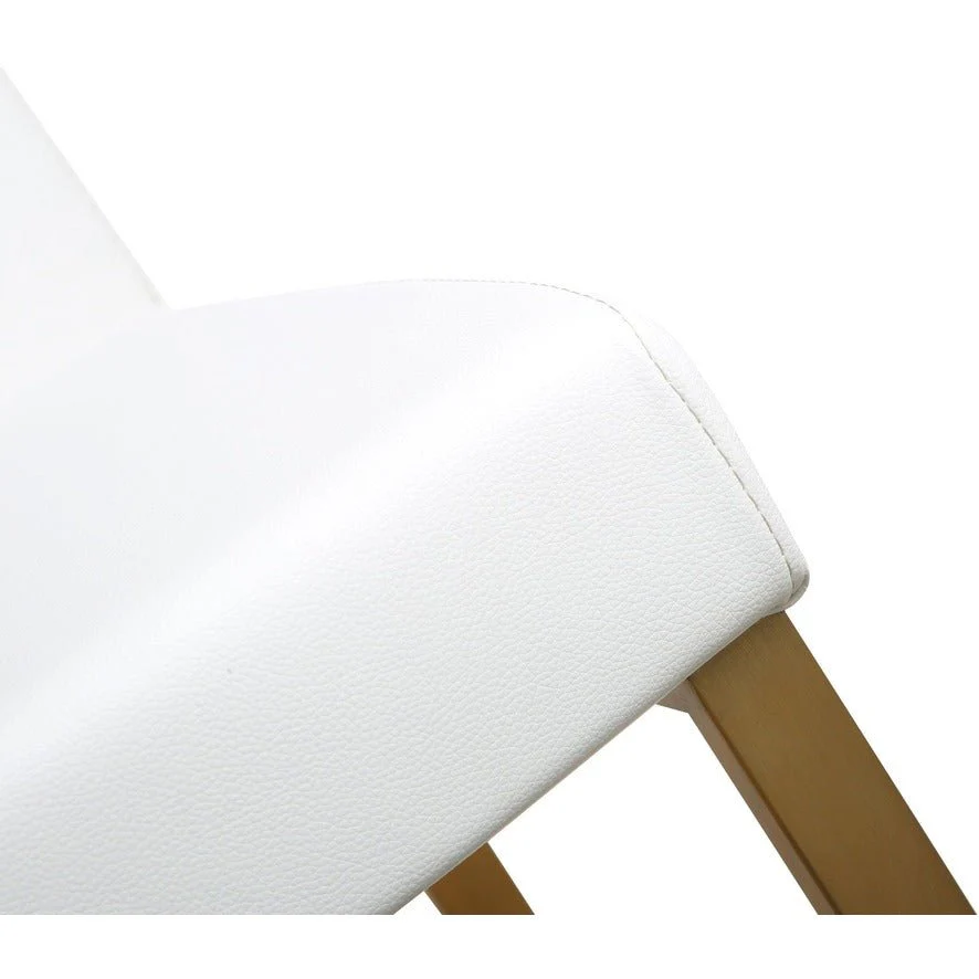 Denmark White Performance Vegan Leather and Gold Steel Counter Stool - Set of 2 - Image 7