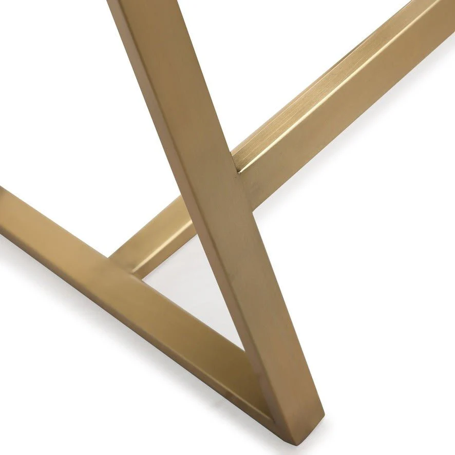 Denmark White Performance Vegan Leather and Gold Steel Counter Stool - Set of 2 - Image 9