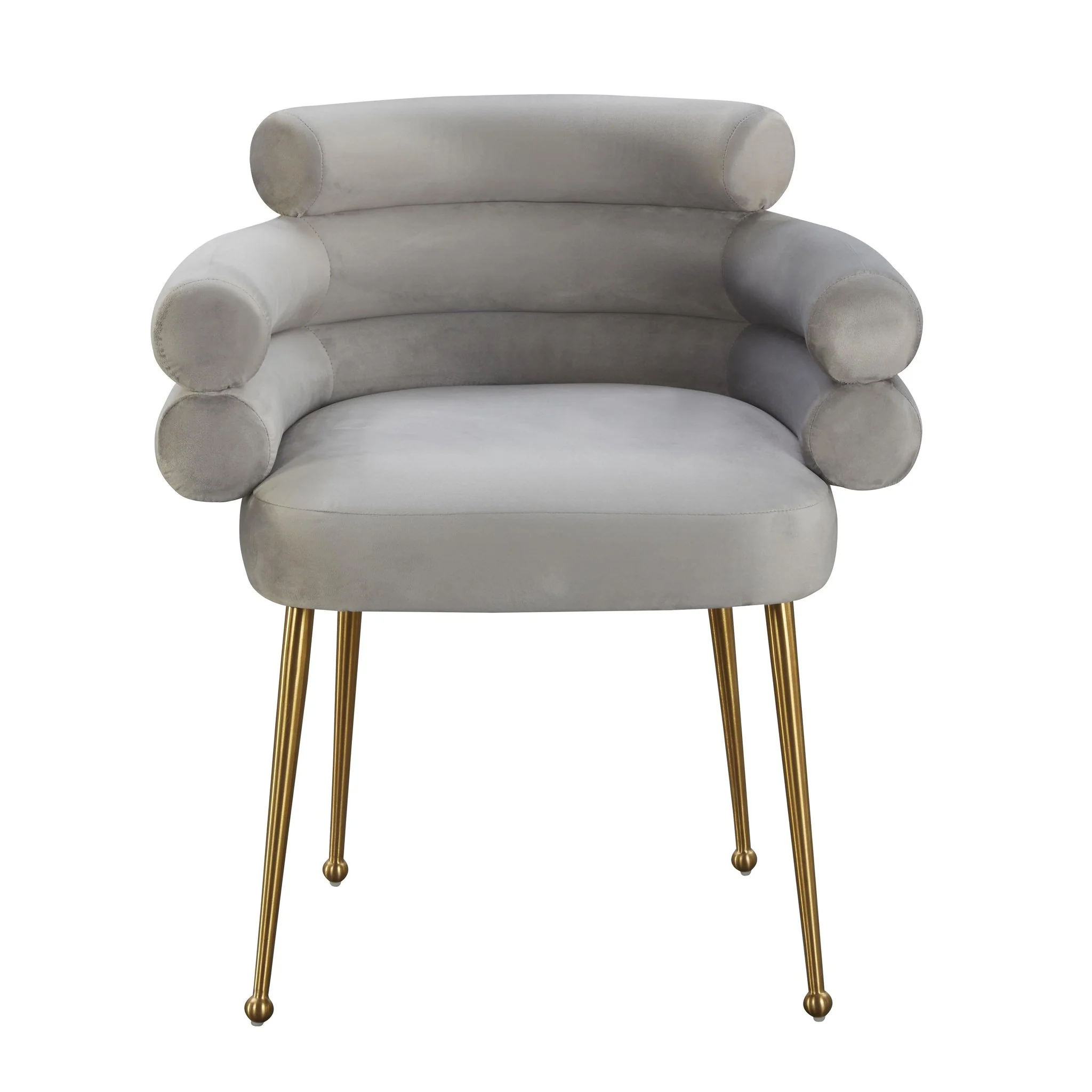 Dente Grey Velvet Dining Chair - Image 3