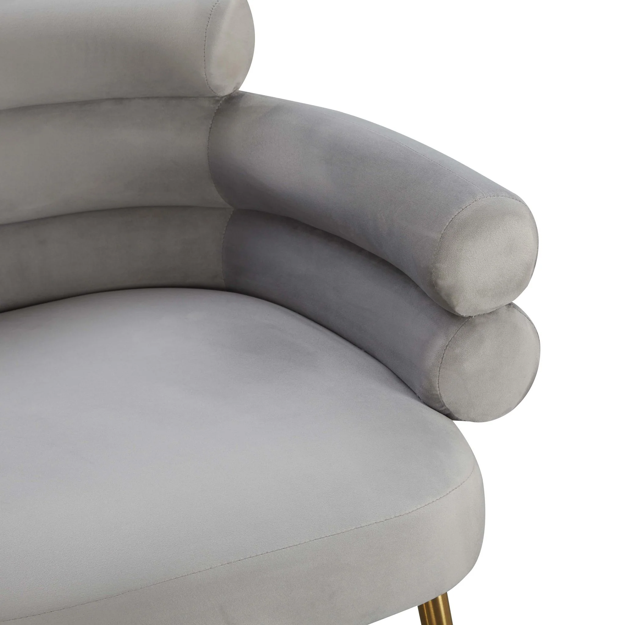 Dente Grey Velvet Dining Chair - Image 5