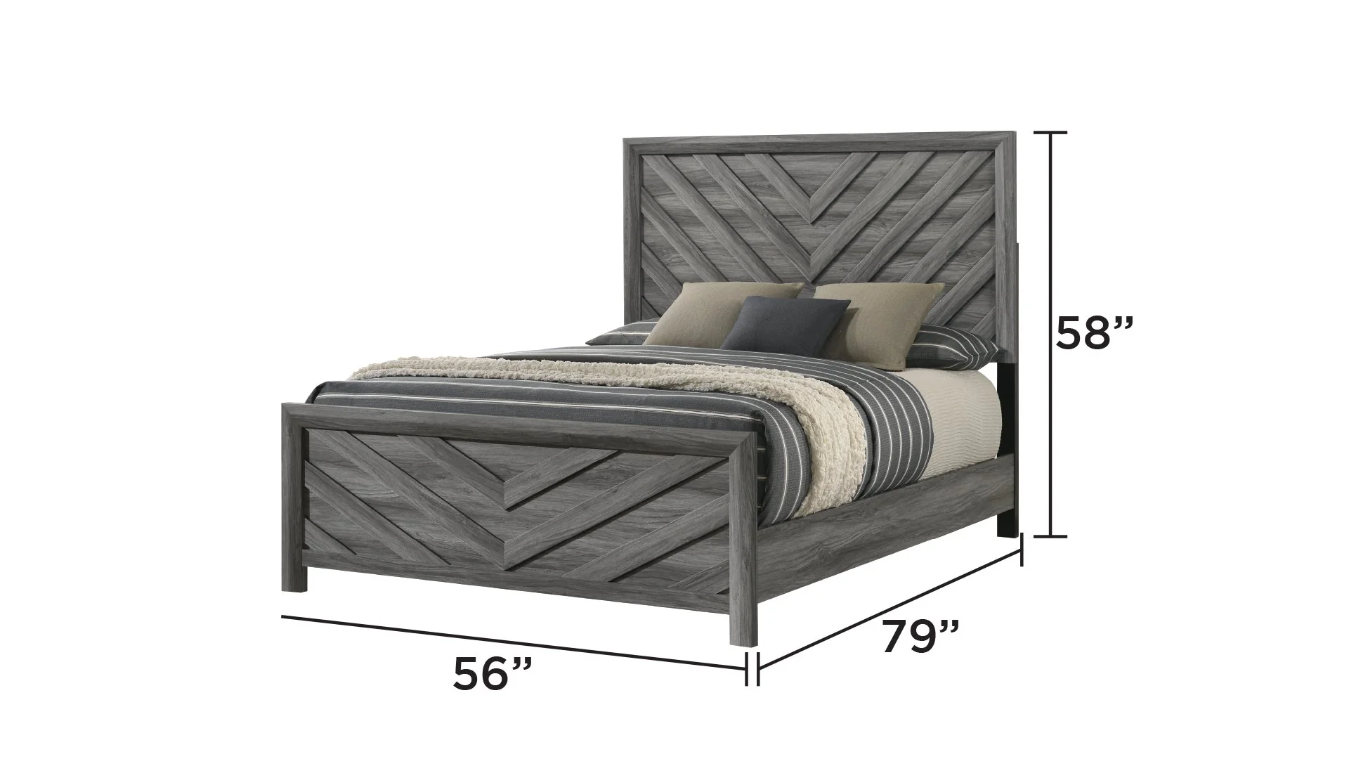 Denver Full Bed Gray - Image 2
