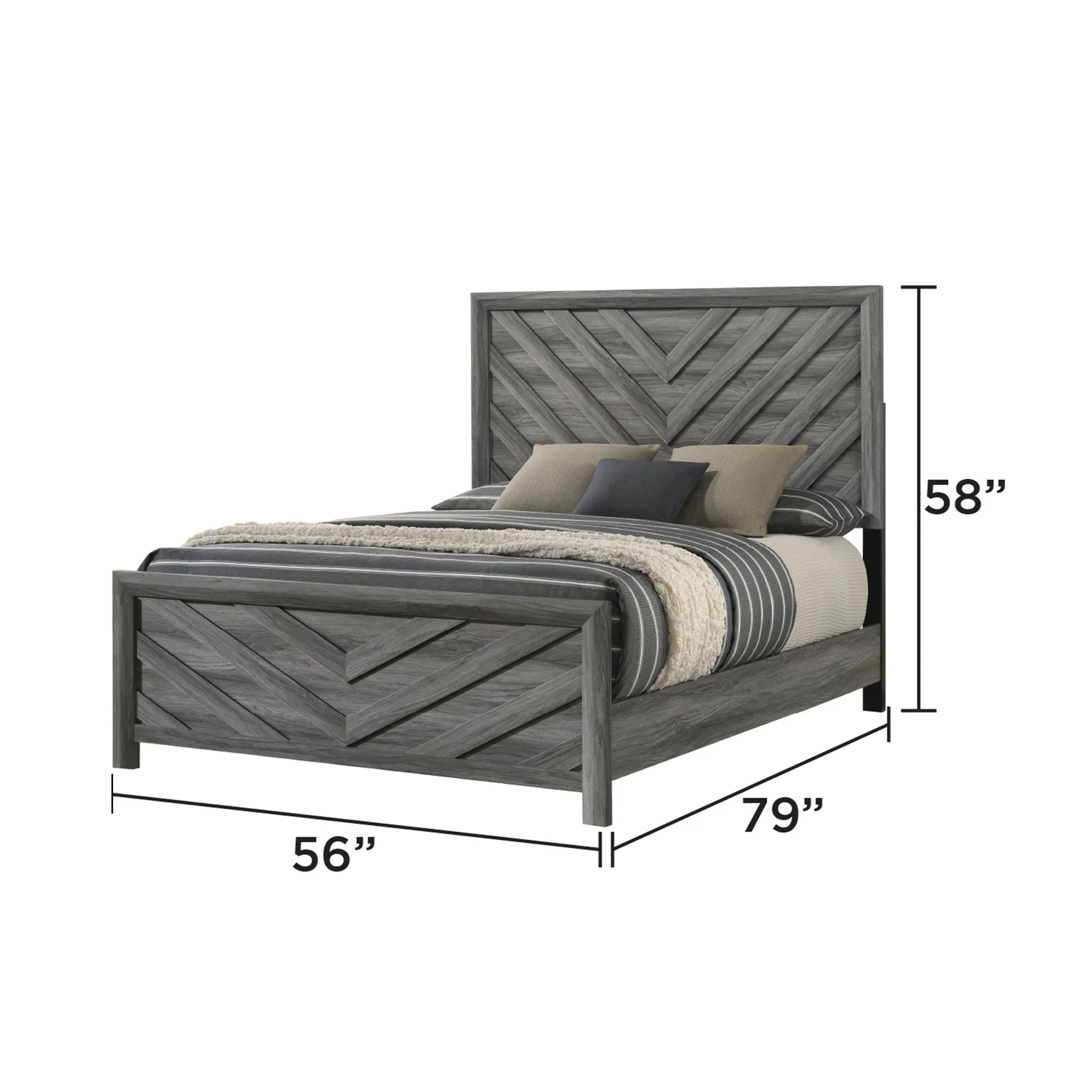 Denver Full Bed Gray - Image 6