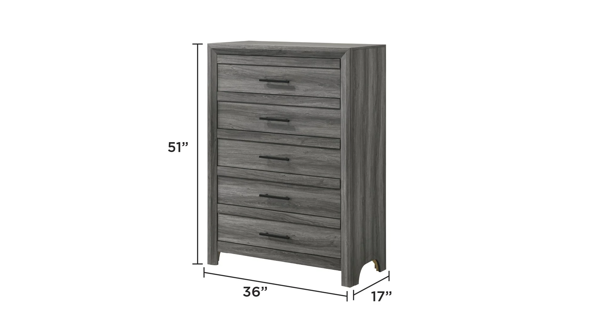 Denver King 5 Pc Bedroom Set Gray - Image 22