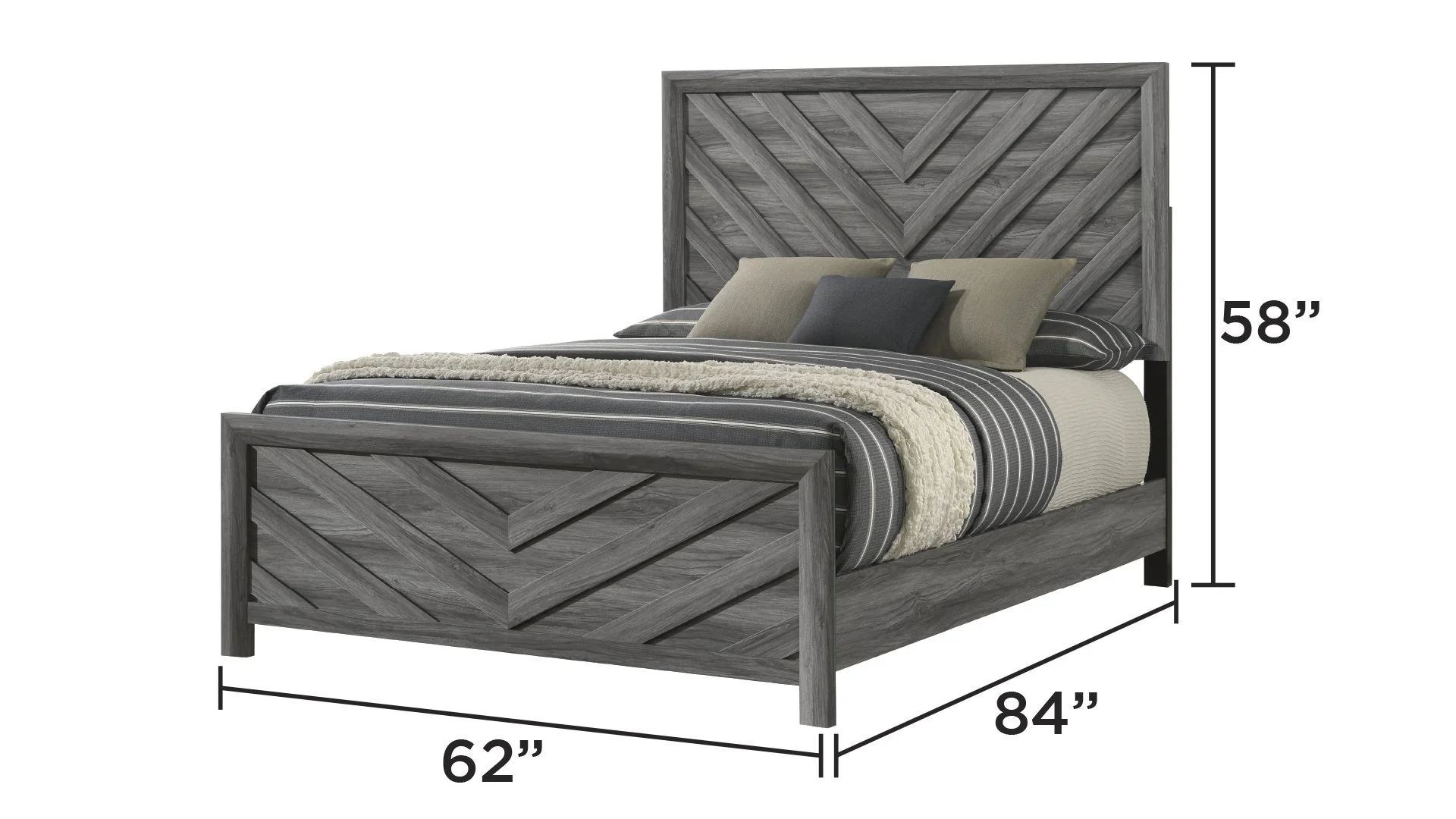 Denver Queen Bed Gray - Image 2