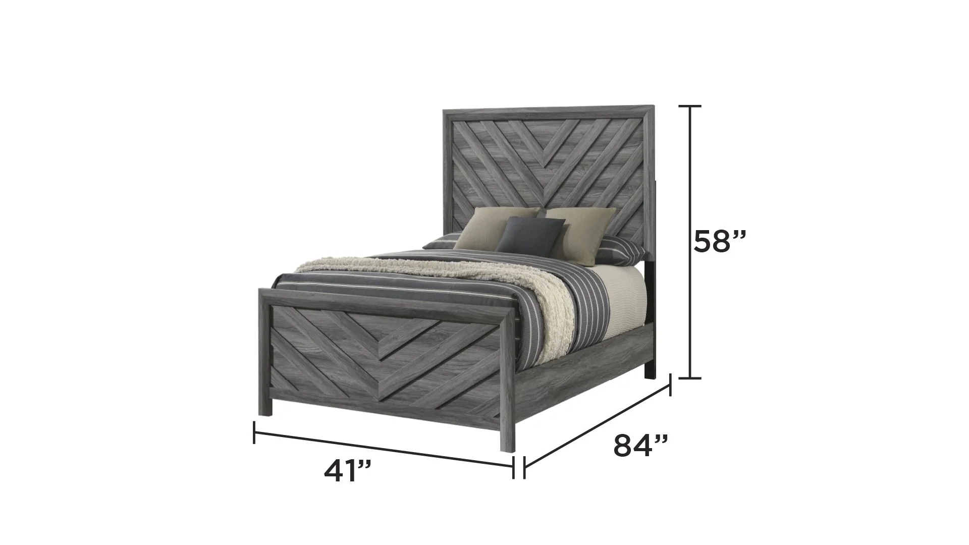 Denver Twin 5 Pc Bedroom Set Gray - Image 3