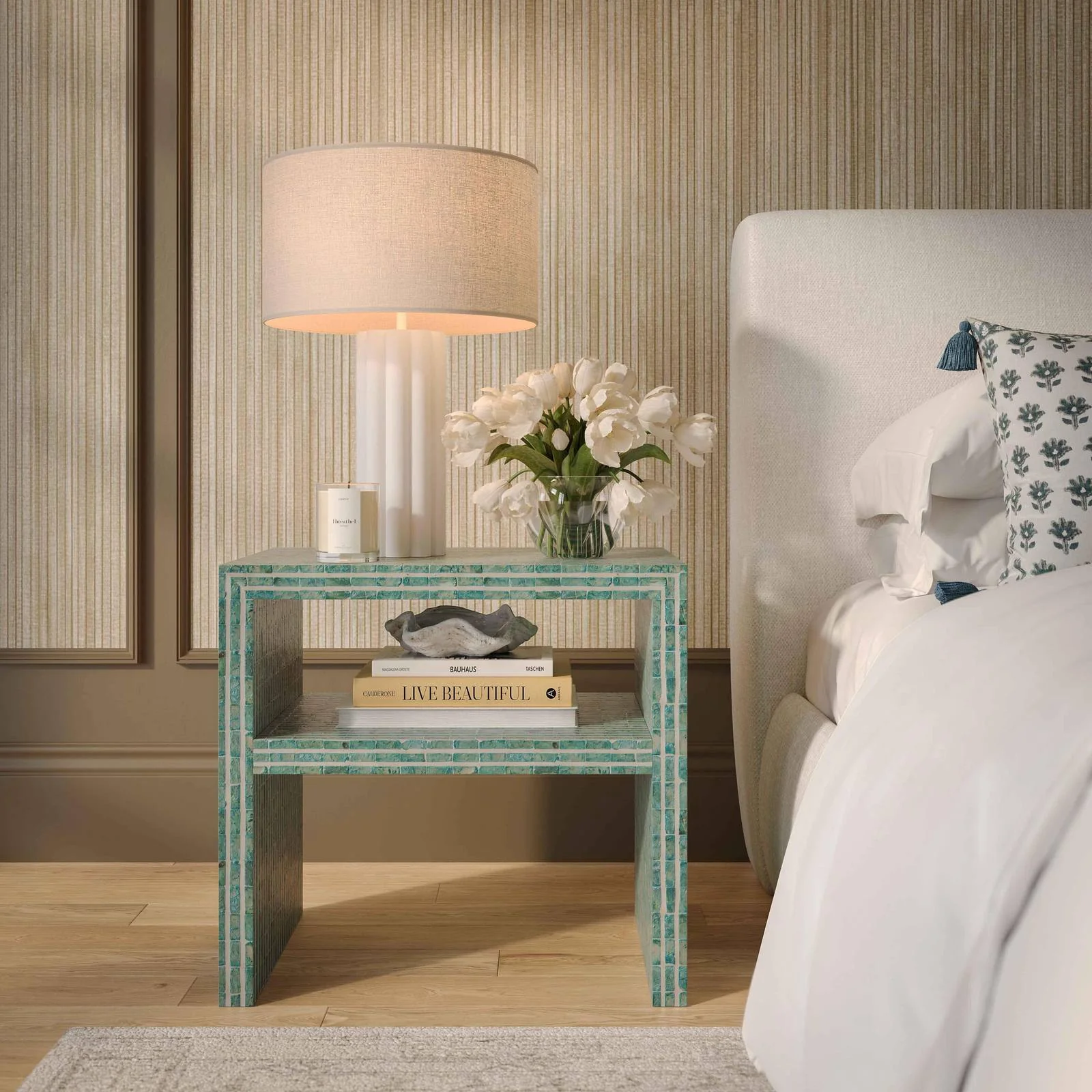 Derry Blue Capiz Shell Nightstand - Image 2