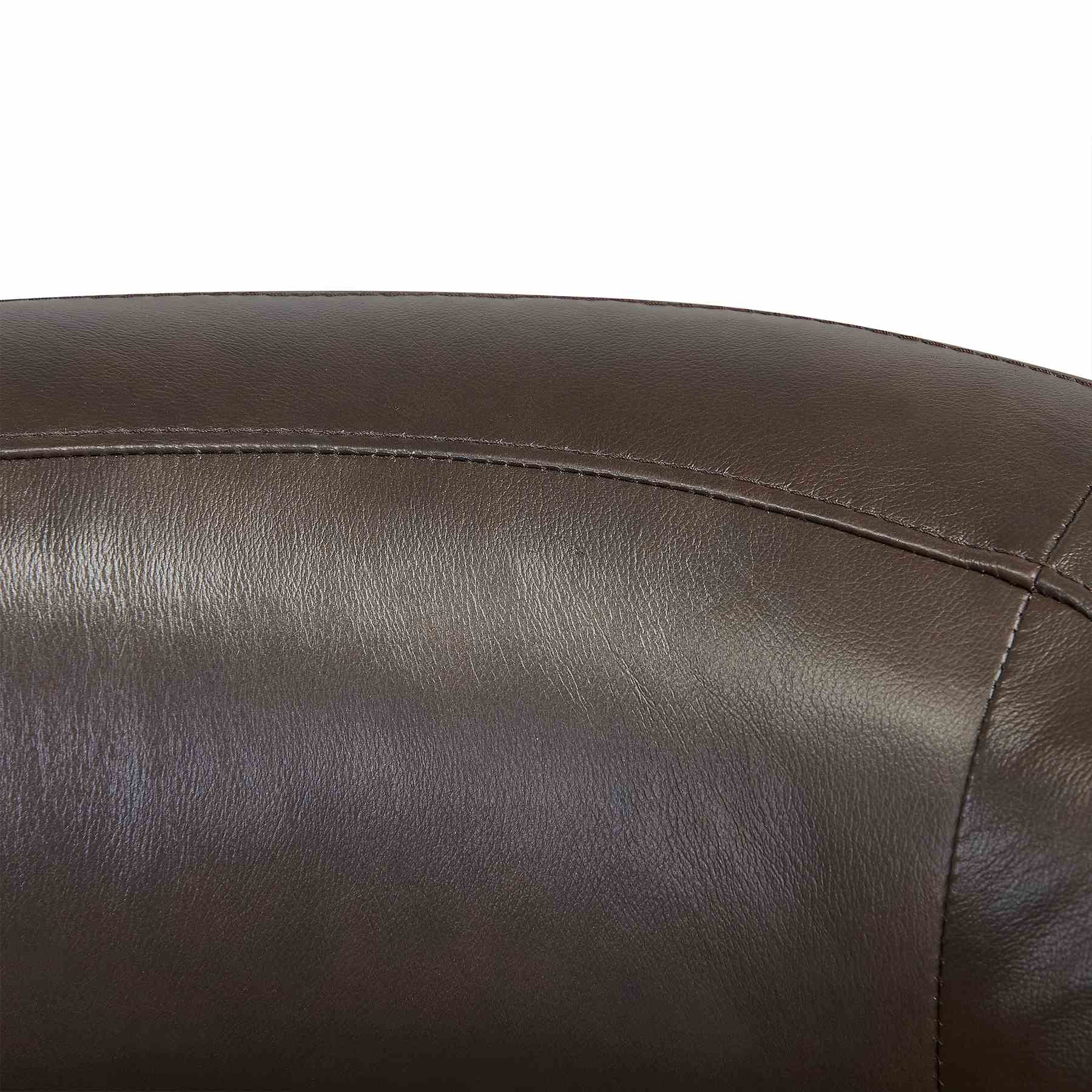 Desi Contemporary Swivel Accent Chair in Espresso Genuine Leather - Image 5