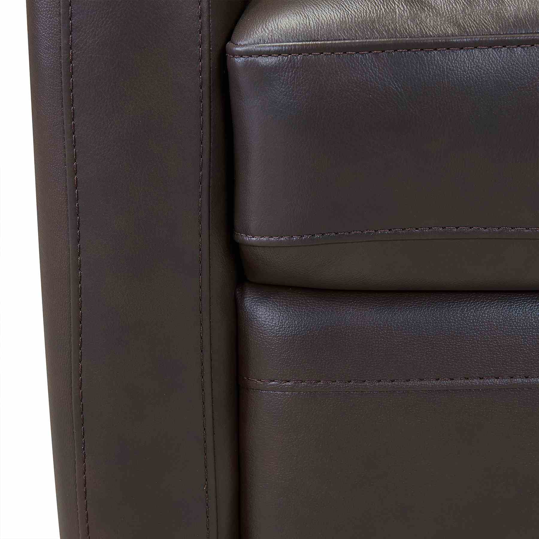 Desi Contemporary Swivel Accent Chair in Espresso Genuine Leather - Image 6