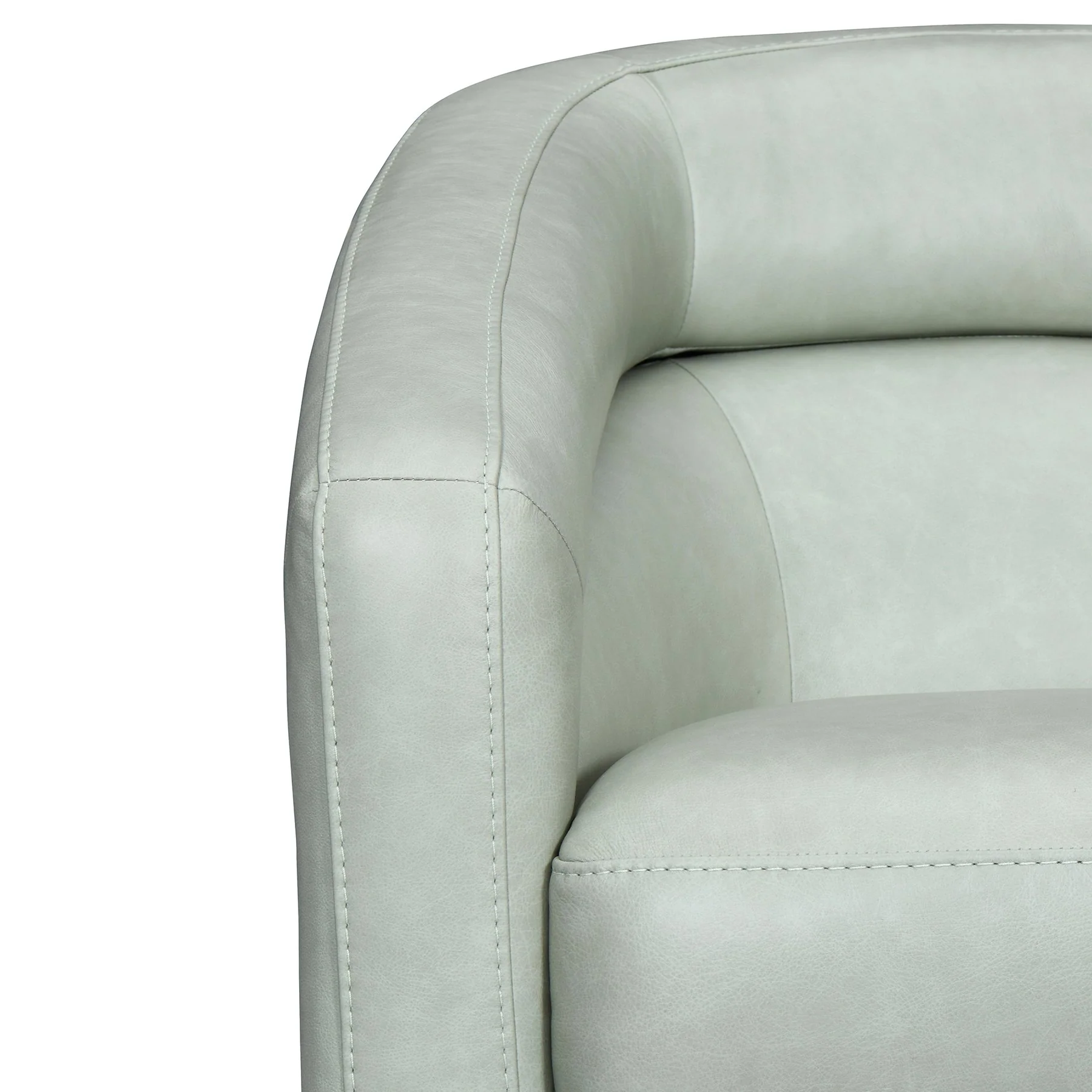 Desi Mint Leather Swivel Accent Chair - Image 4