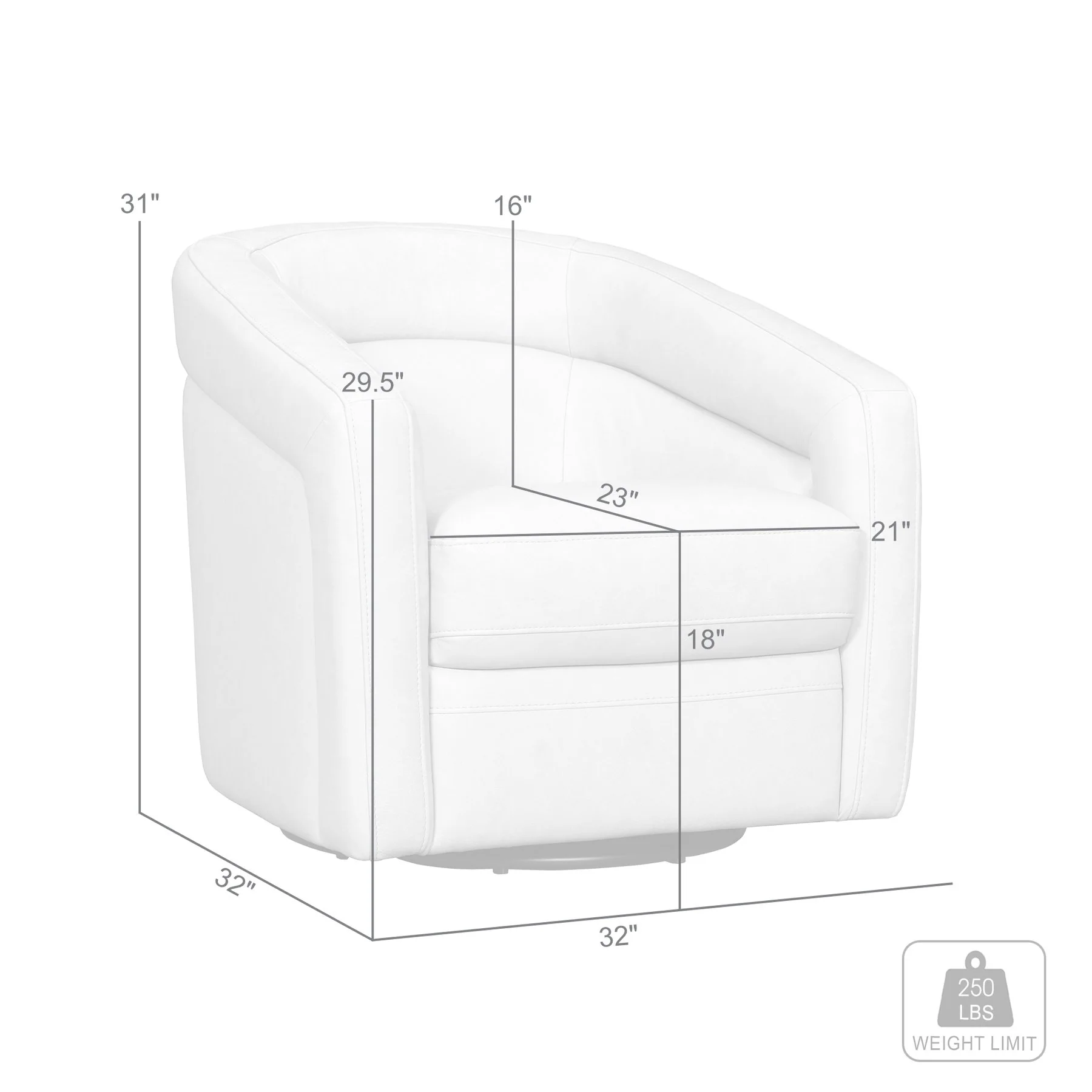 Desi Mint Leather Swivel Accent Chair - Image 8