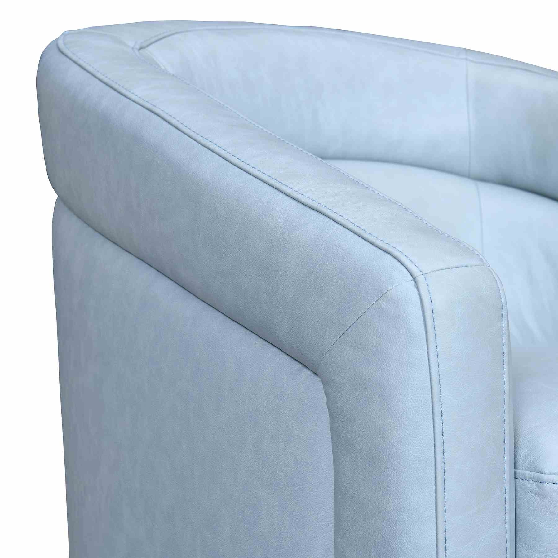 Desi Sky Blue Leather Swivel Accent Chair - Image 5