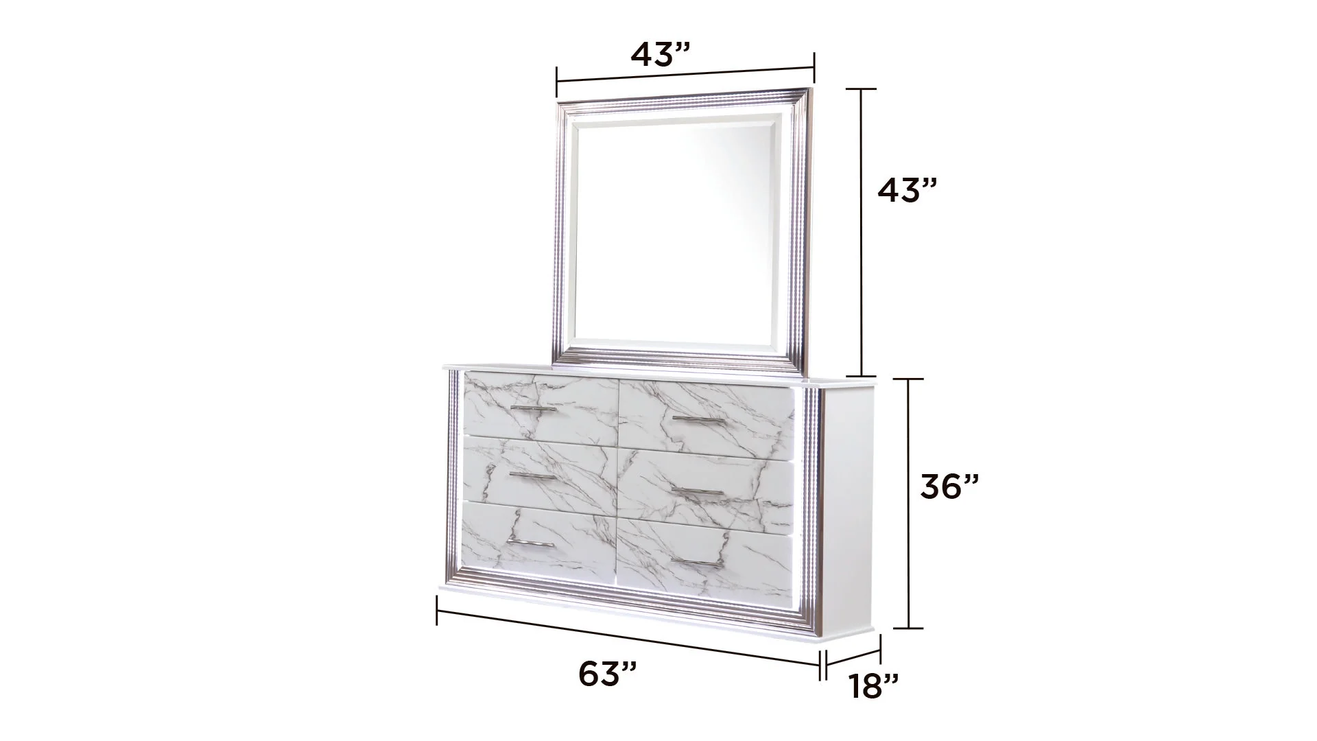 Desire King 4PC Bedroom Set White - Image 7