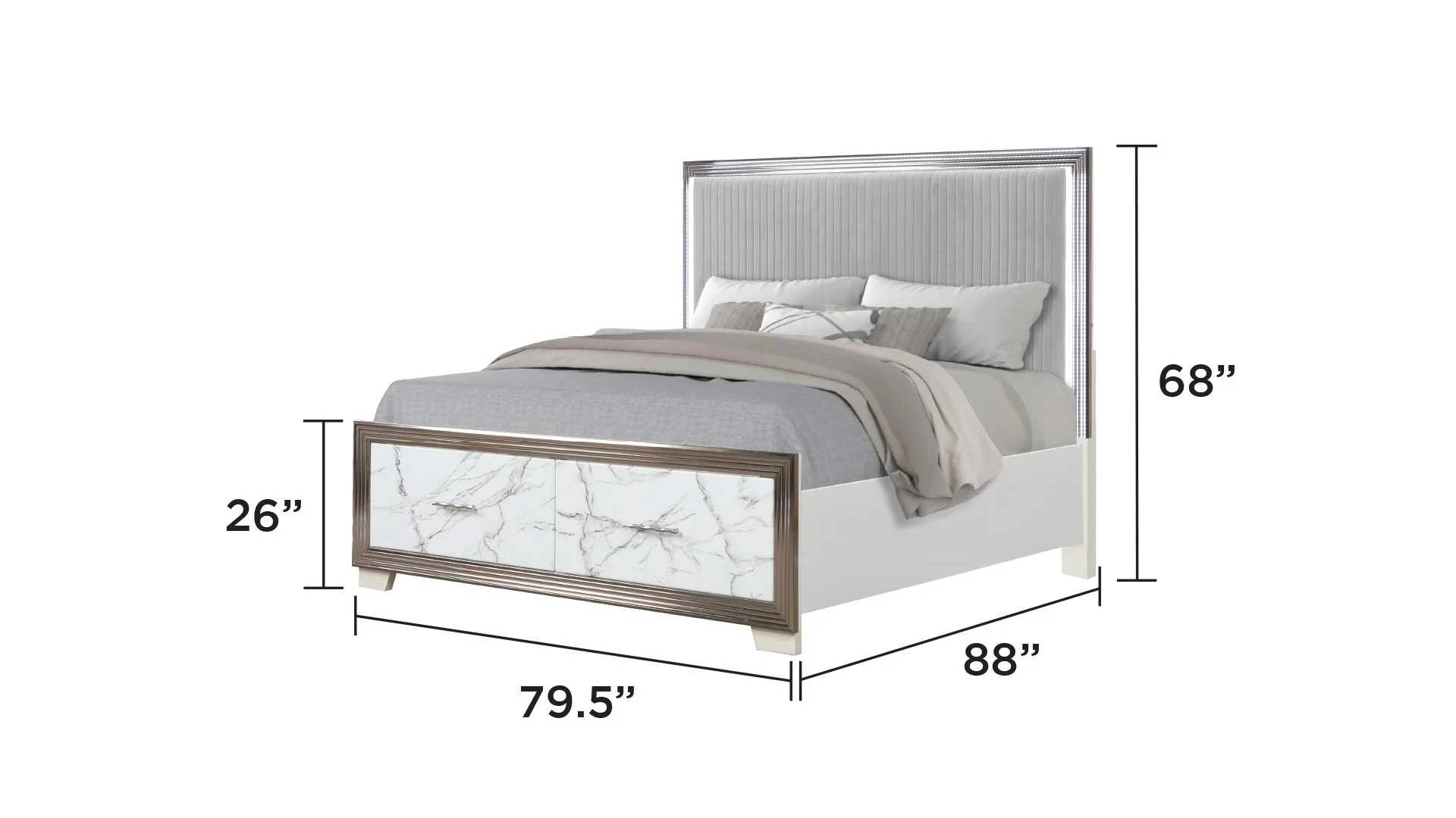 Desire King Bed White - Image 2