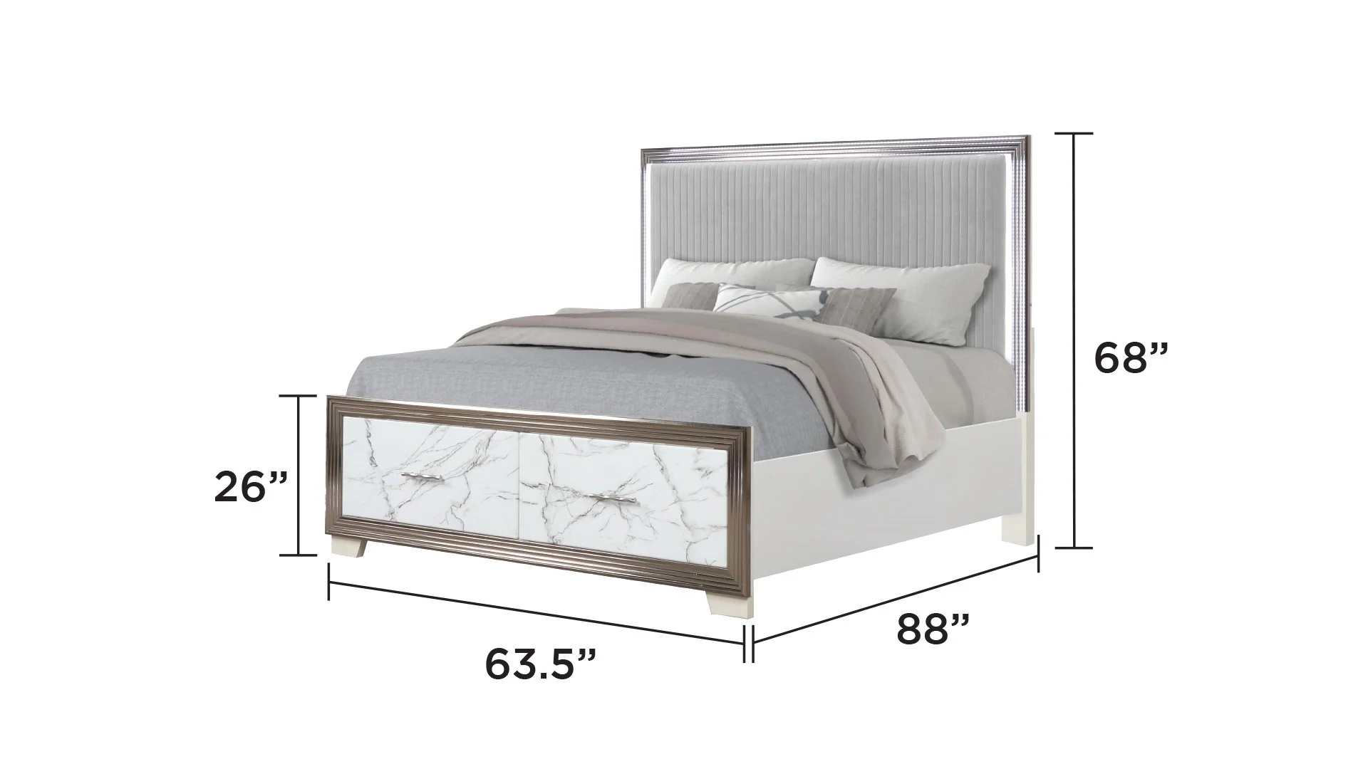 Desire Queen Bed White - Image 3