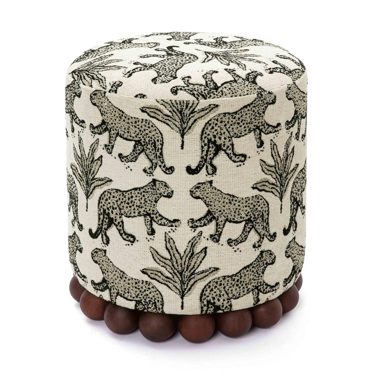 Dex Cream Leopard Jacquard Ottoman - Image 4