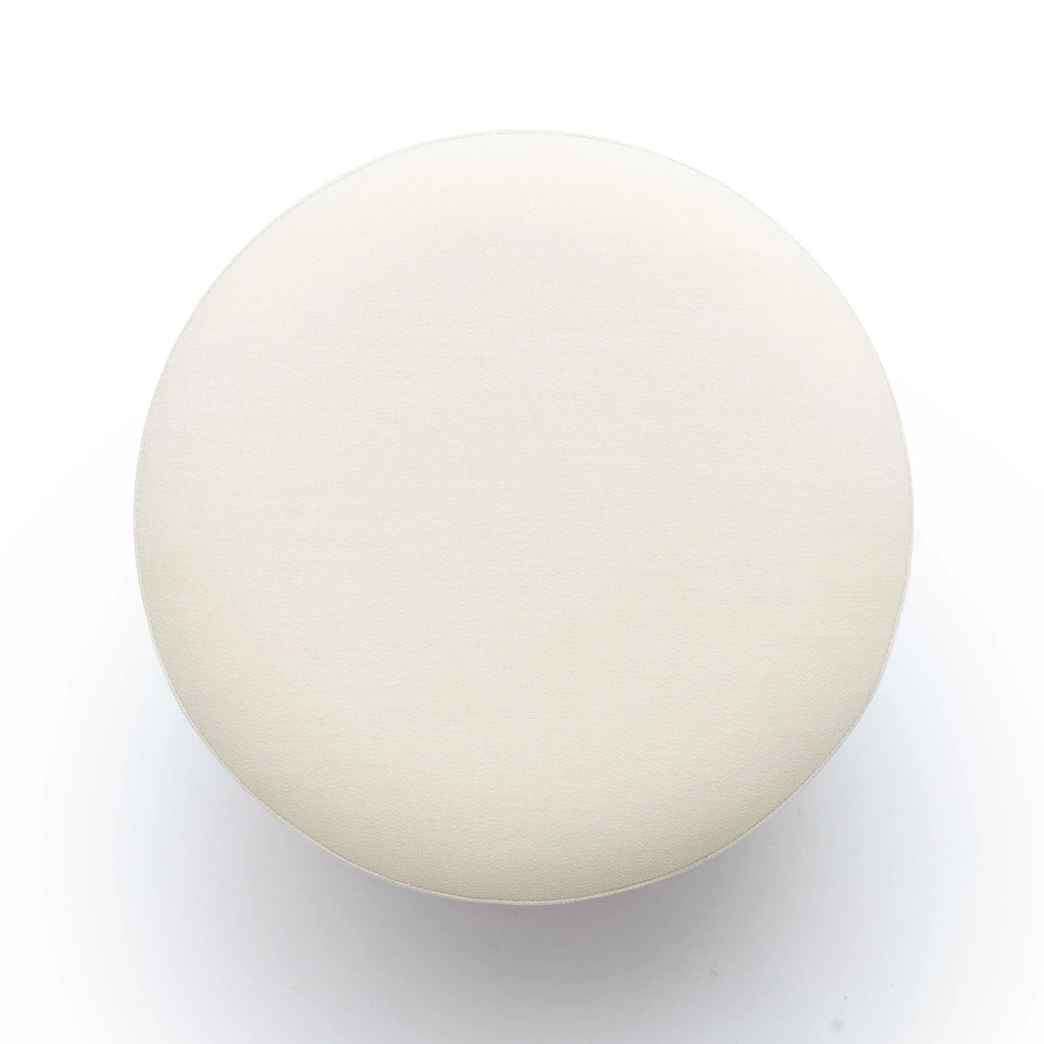 Dex Cream Upcycled Fabric Ottoman - Image 4