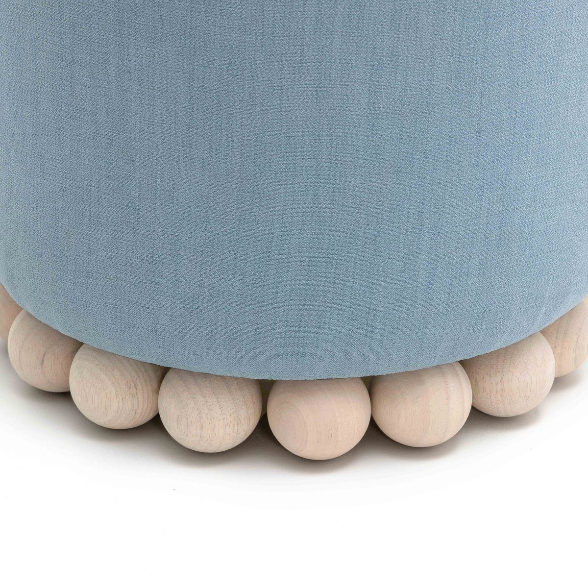 Dex Faded Blue Upcycled Fabric Ottoman - Image 6