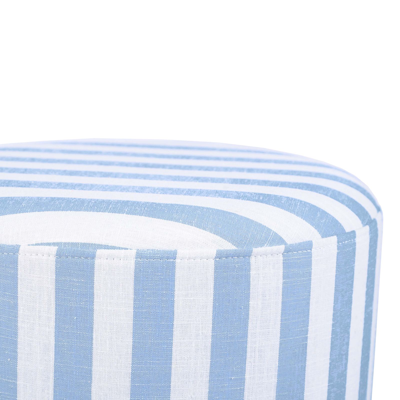 Dex Pastel Blue Striped Linen Ottoman - Image 5