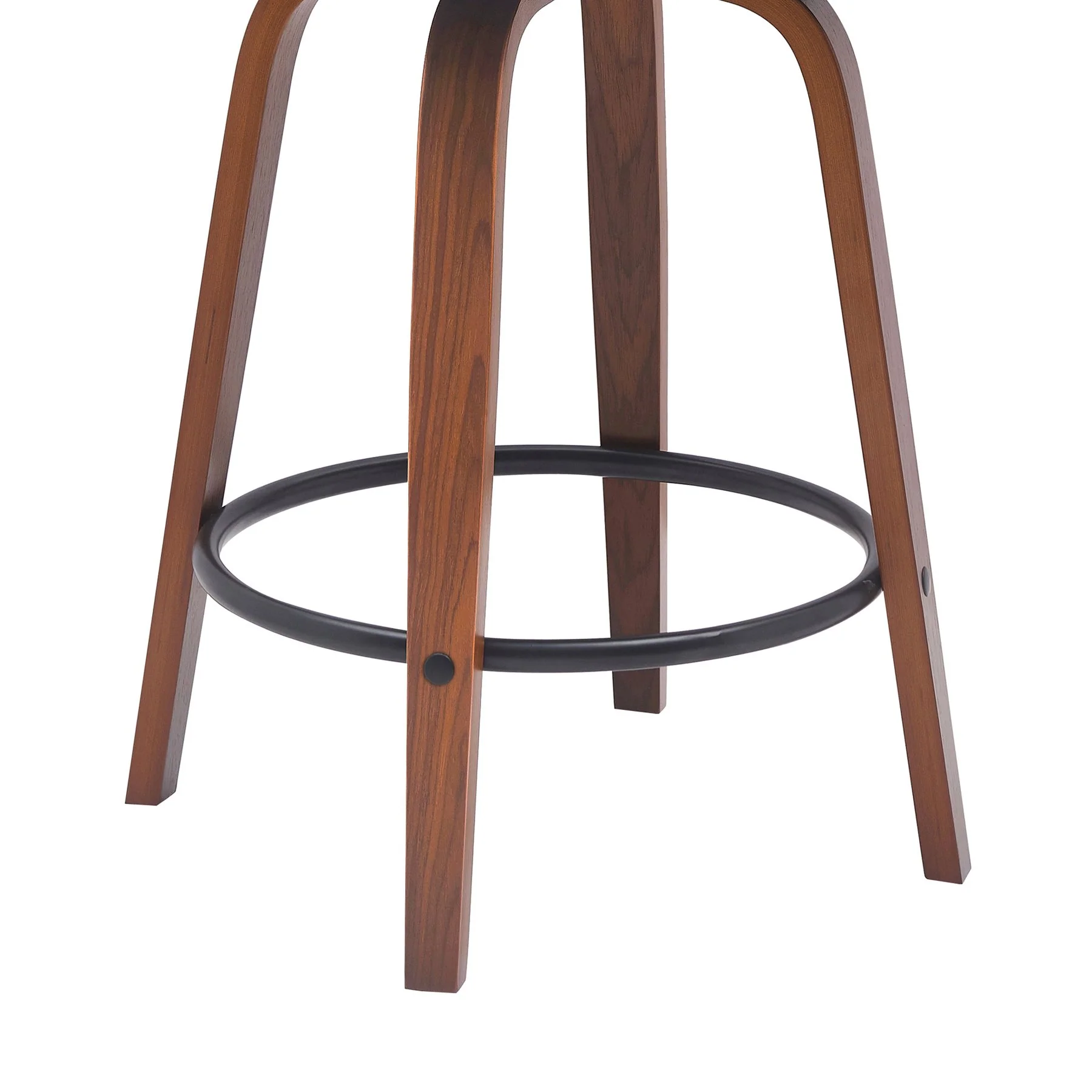 Diana 26" Swivel Walnut Wood Counter Stool in Gray Faux Leather - Image 6