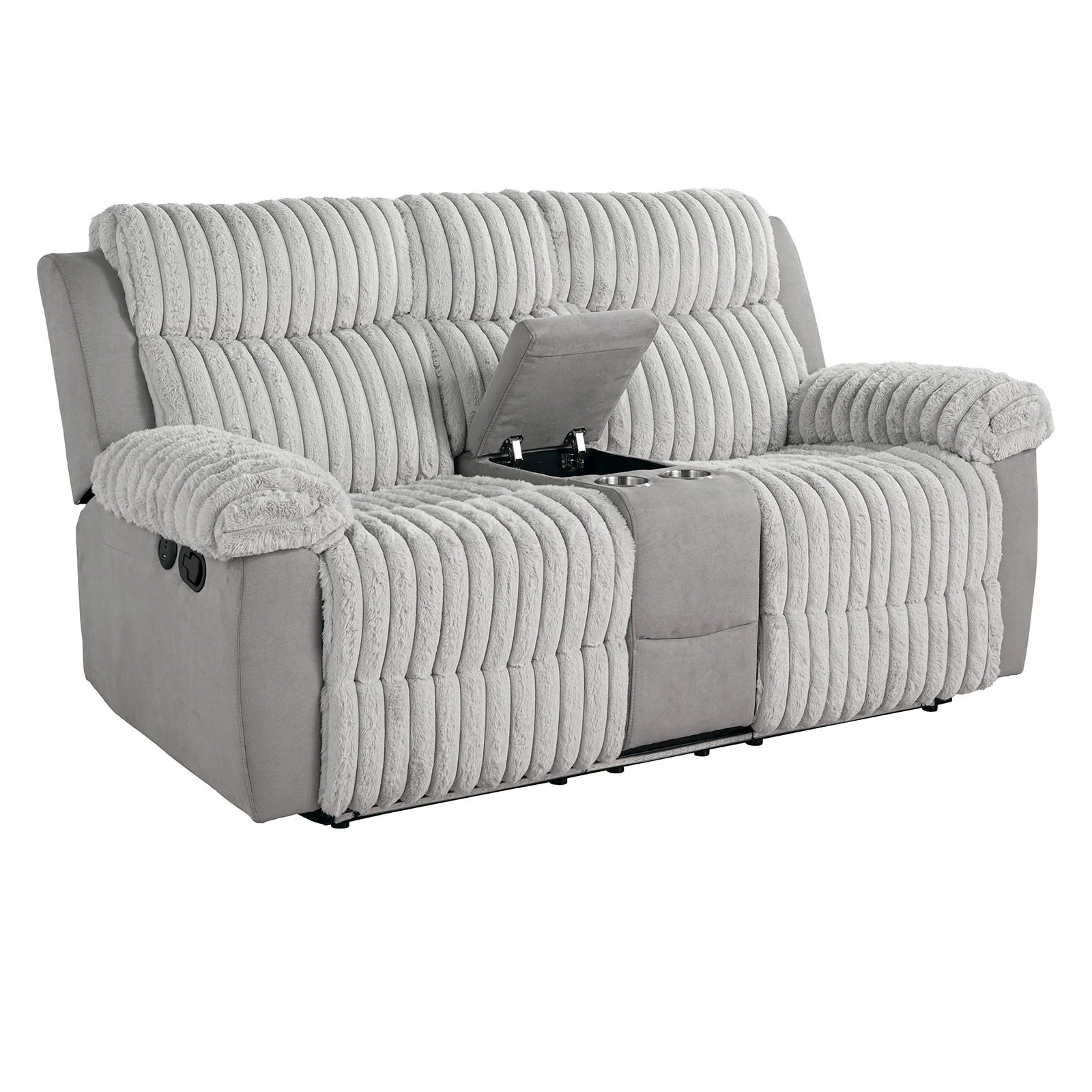Dionysus Manual Reclining Loveseat w/ Console, USB & LED - Image 3