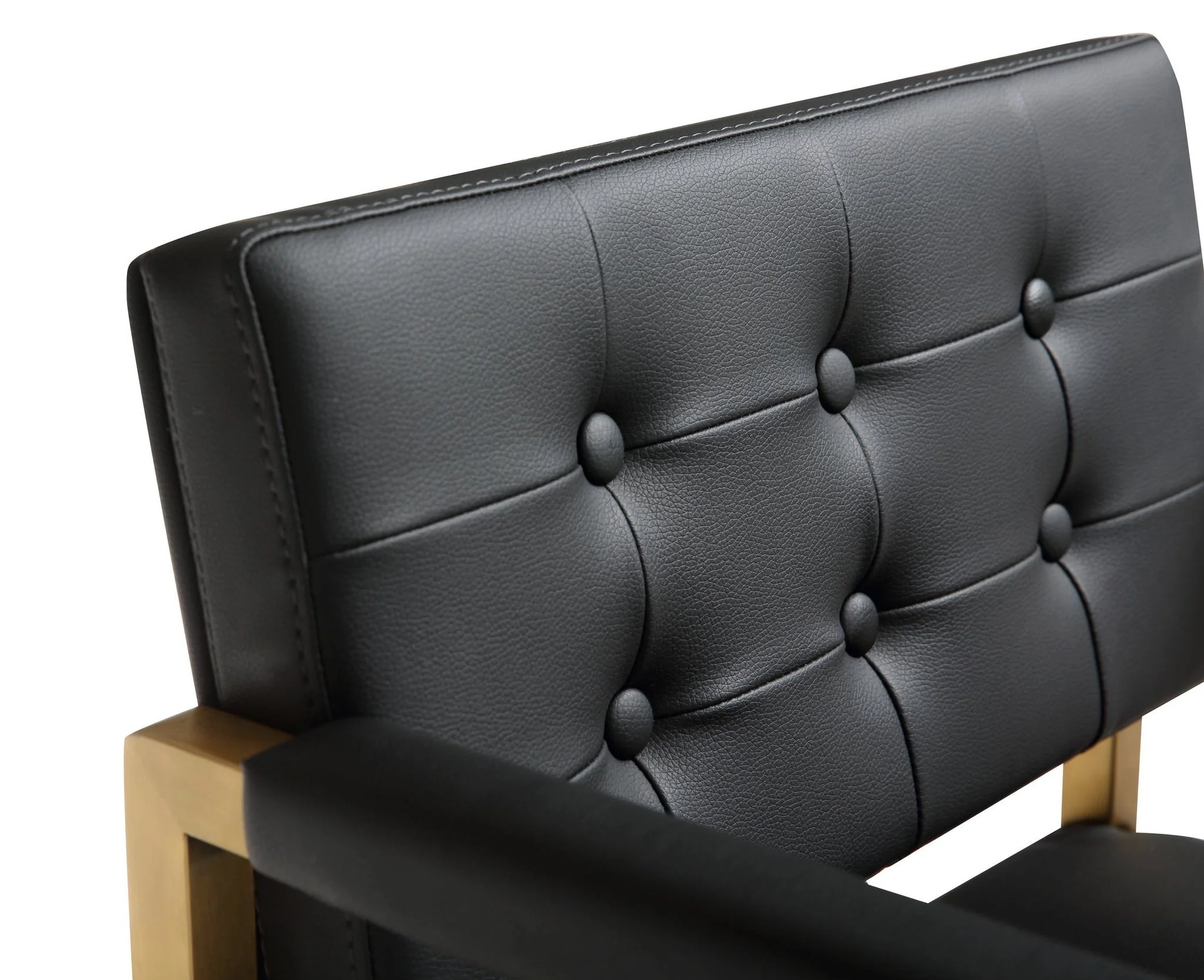 Director Black Performance Vegan Leather and Gold Steel Barstool - Image 7