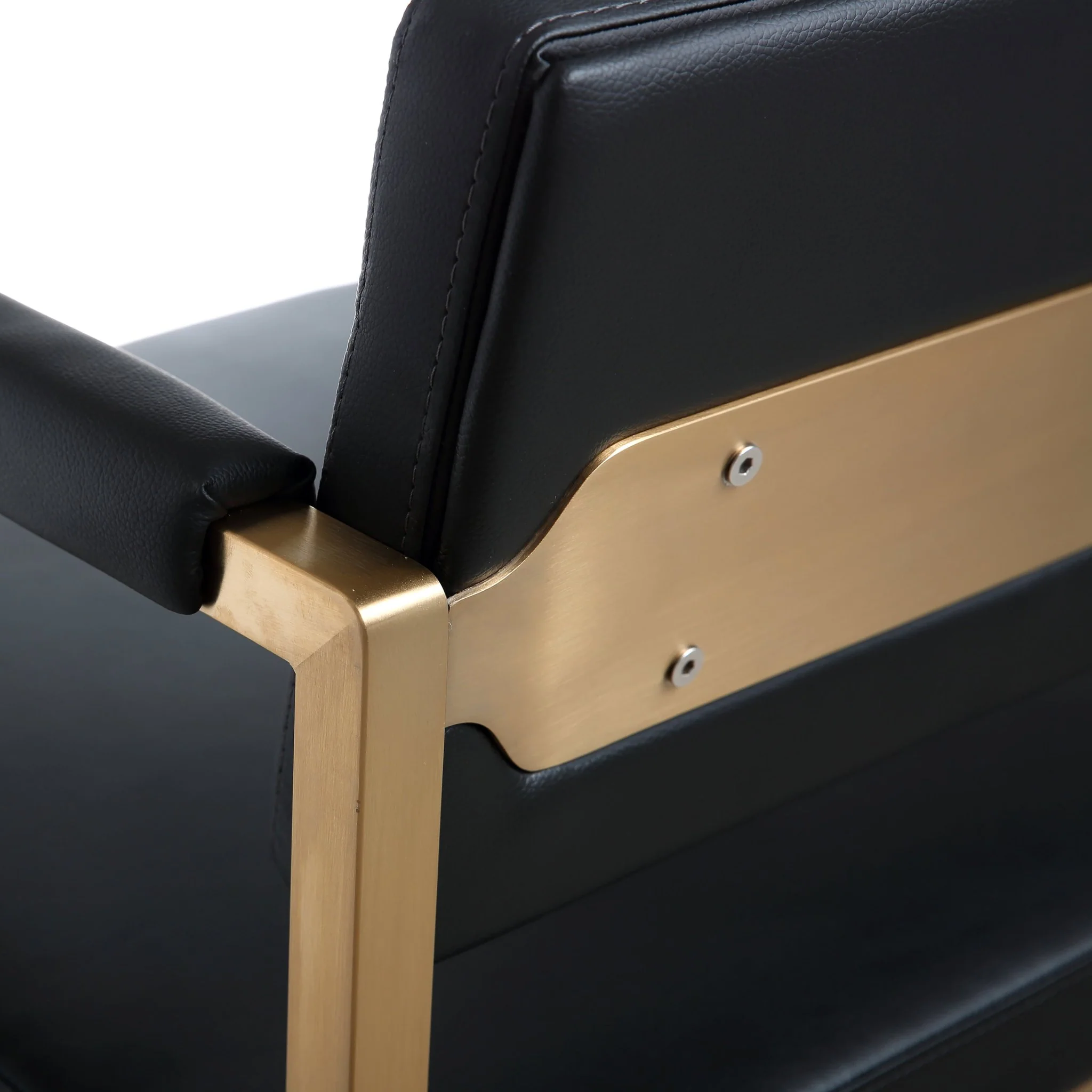 Director Black Performance Vegan Leather and Gold Steel Counter Stool - Image 7