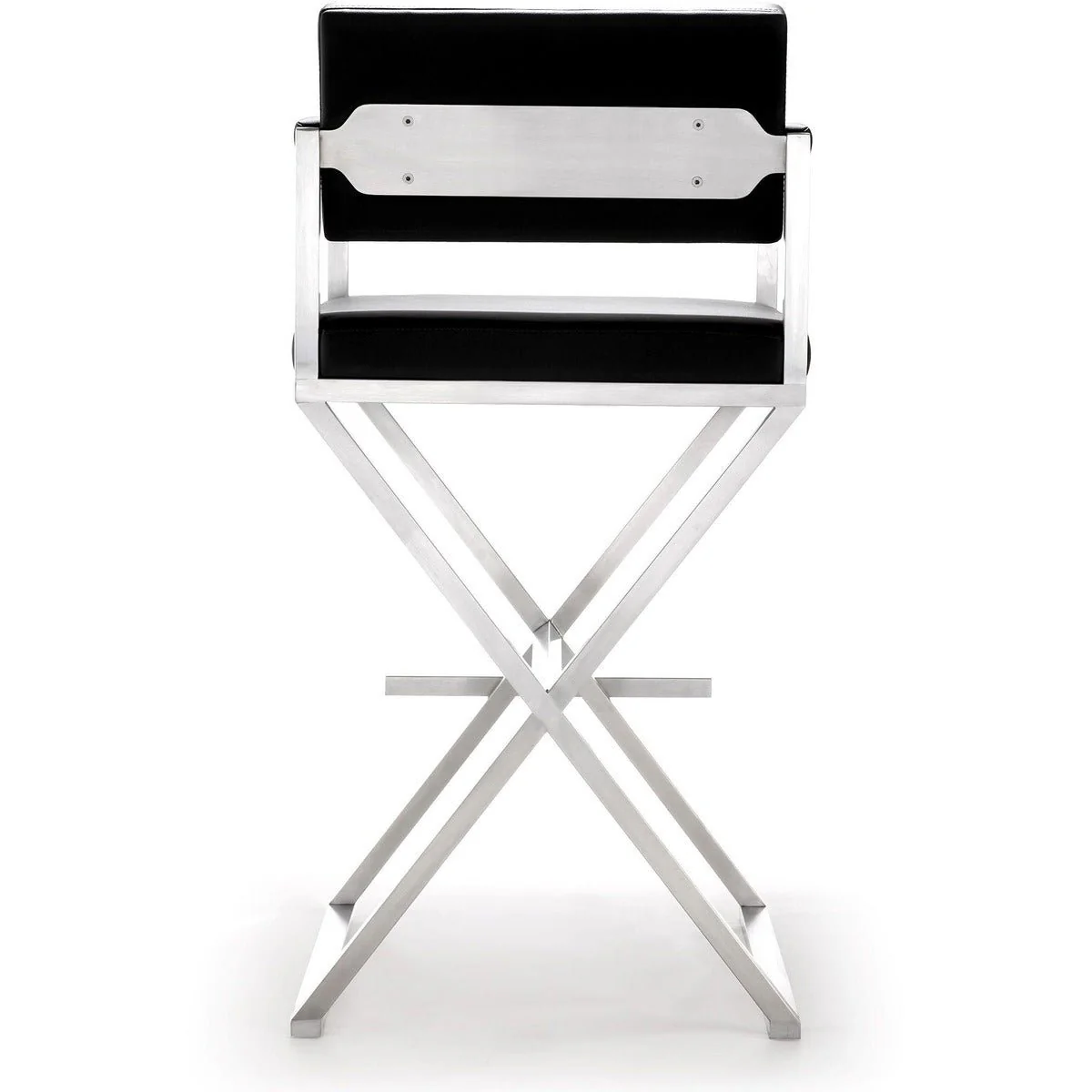 Director Black Performance Vegan Leather and Stainless Steel Barstool - Image 5