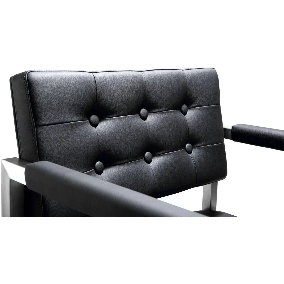 Director Black Performance Vegan Leather and Stainless Steel Barstool - Image 6