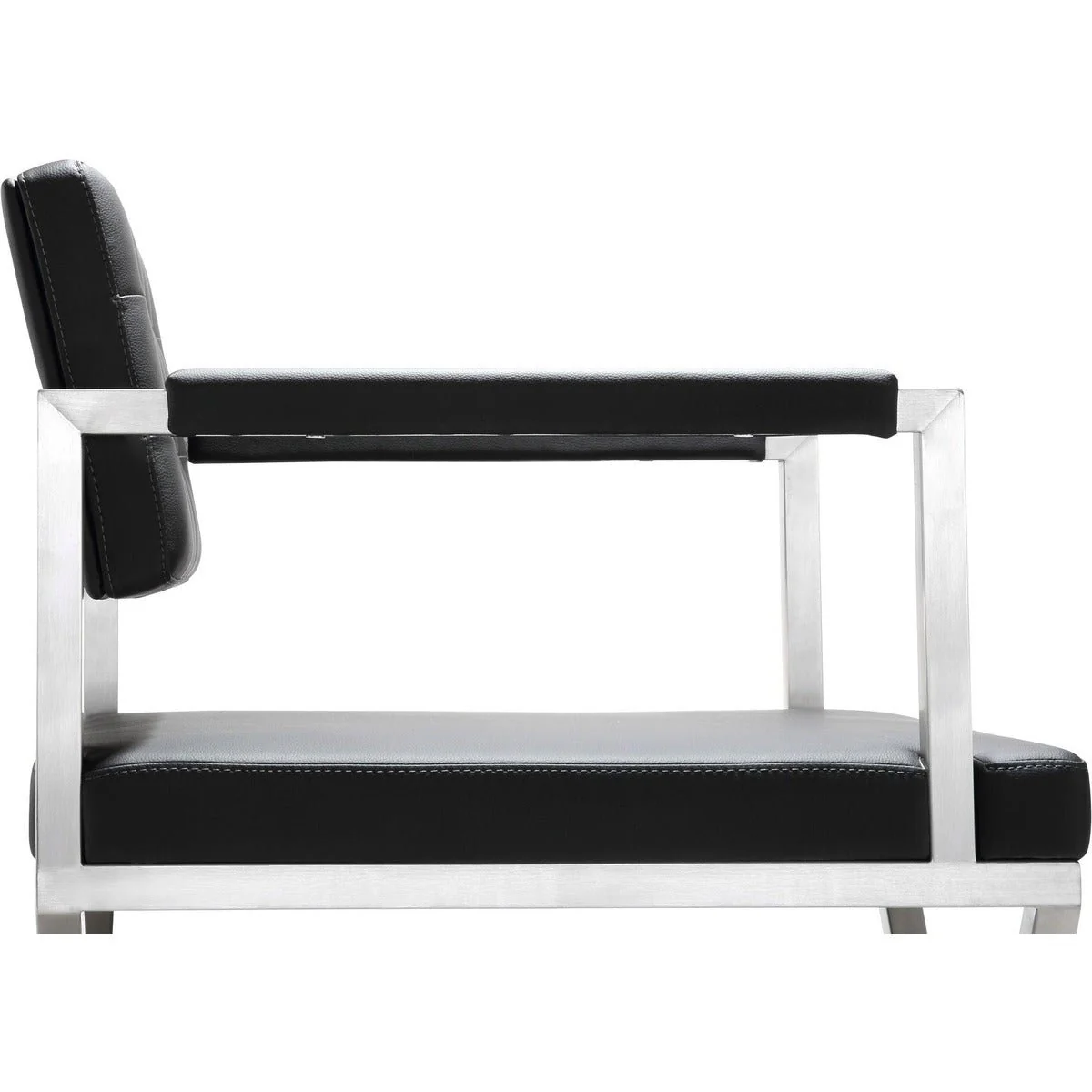 Director Black Performance Vegan Leather and Stainless Steel Counter Stool - Image 7