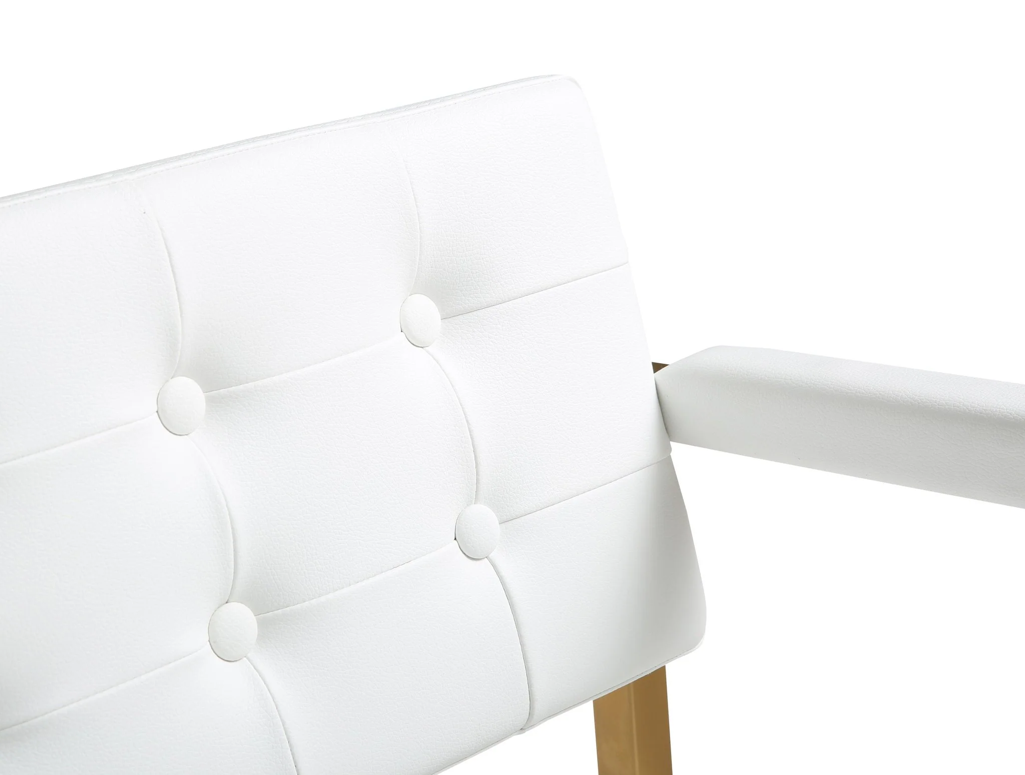 Director White Performance Vegan Leather and Gold Steel Barstool - Image 7